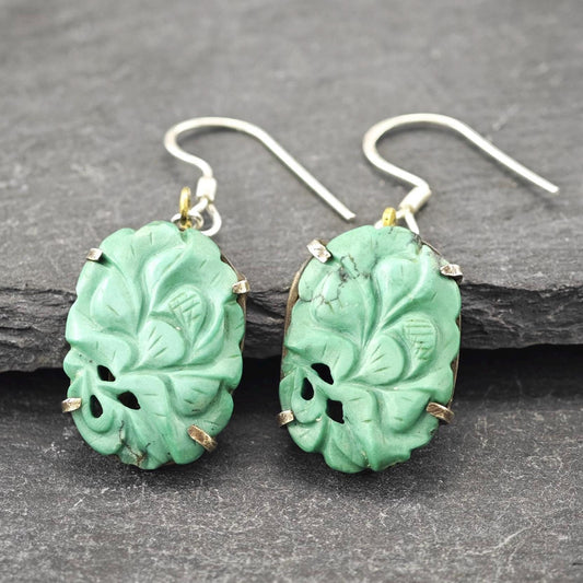 Vintage Chinese Export, Fish Hook Earrings Sterling Silver