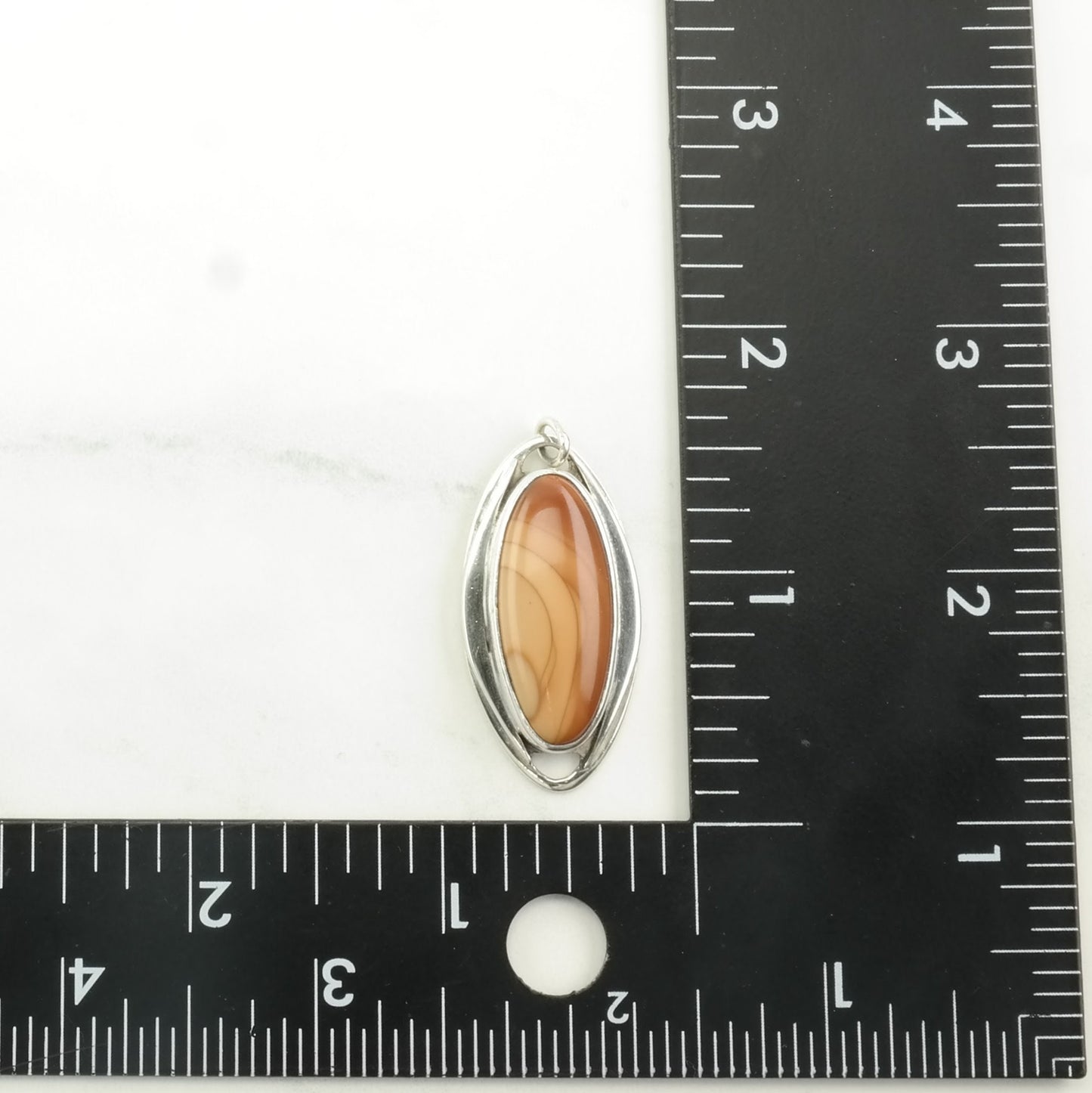 Vintage Landscape Jasper Sterling Silver Pendant