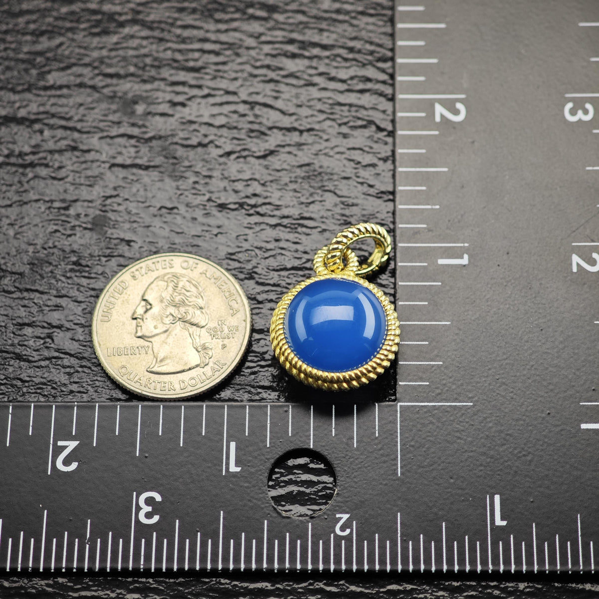 Choice of Judith Ripka Round Blue Stone or Lapis Sterling Silver Pendants P3115