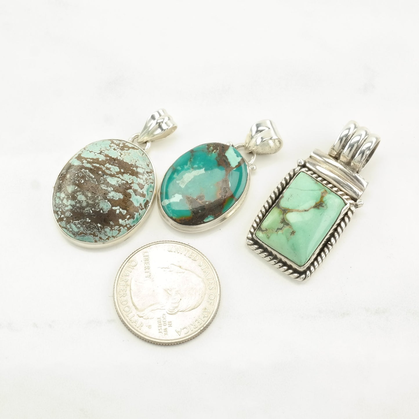 Vintage Southwest Turquoise Sterling Silver Pendant