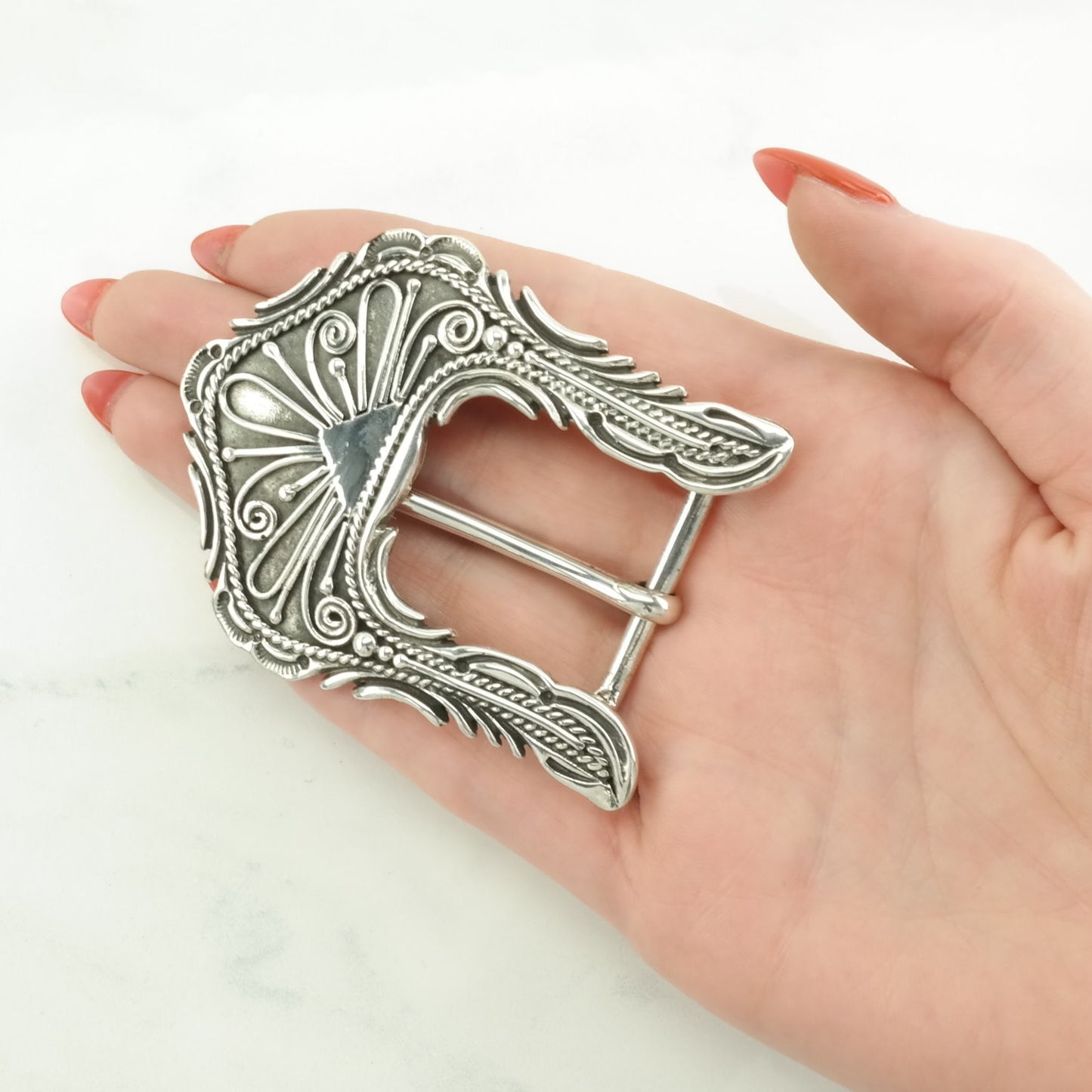 Vintage Getco Inc. Sterling Silver Belt Buckle and Belt Tip