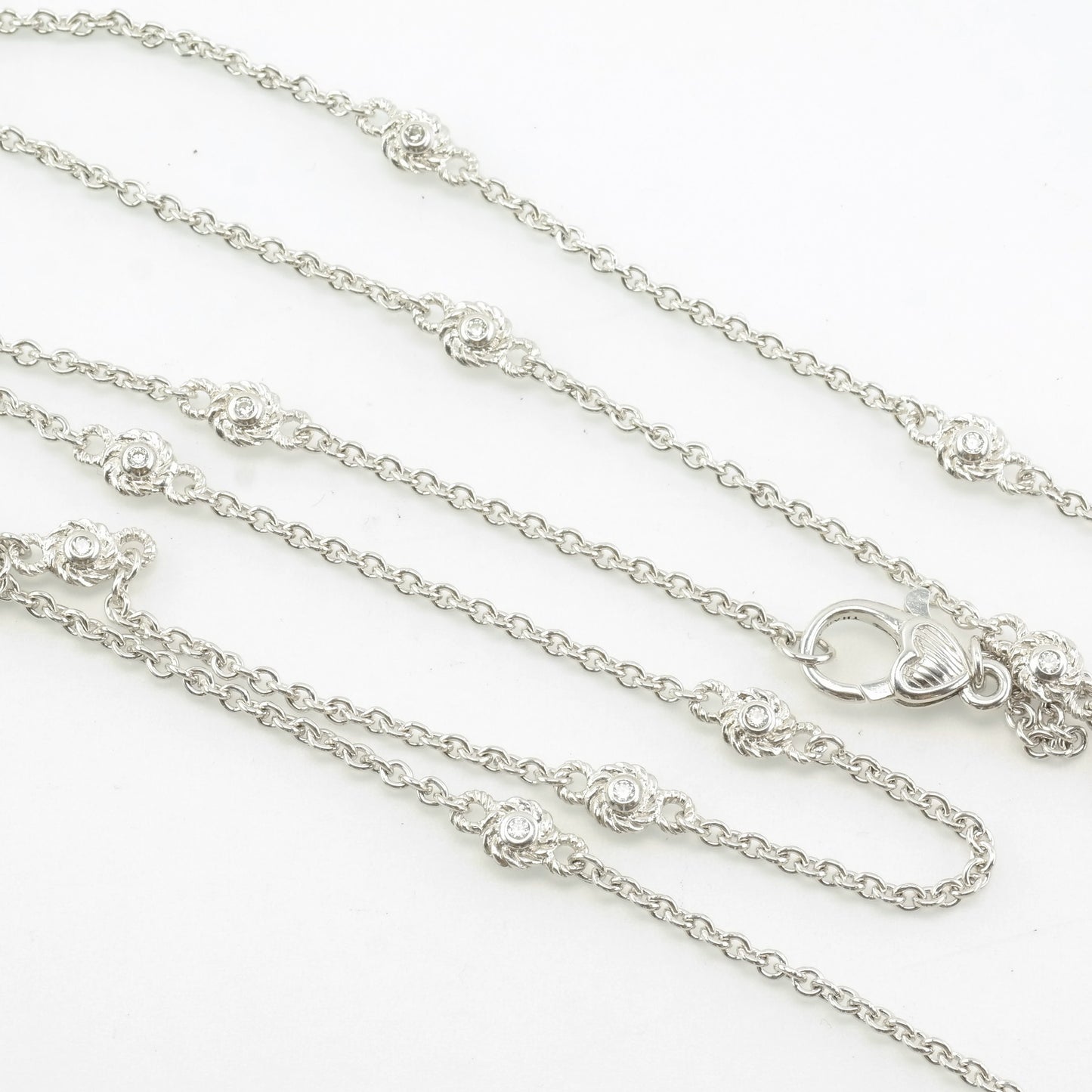 Vintage Judith Ripka Sterling Silver CZ Reversible Necklace