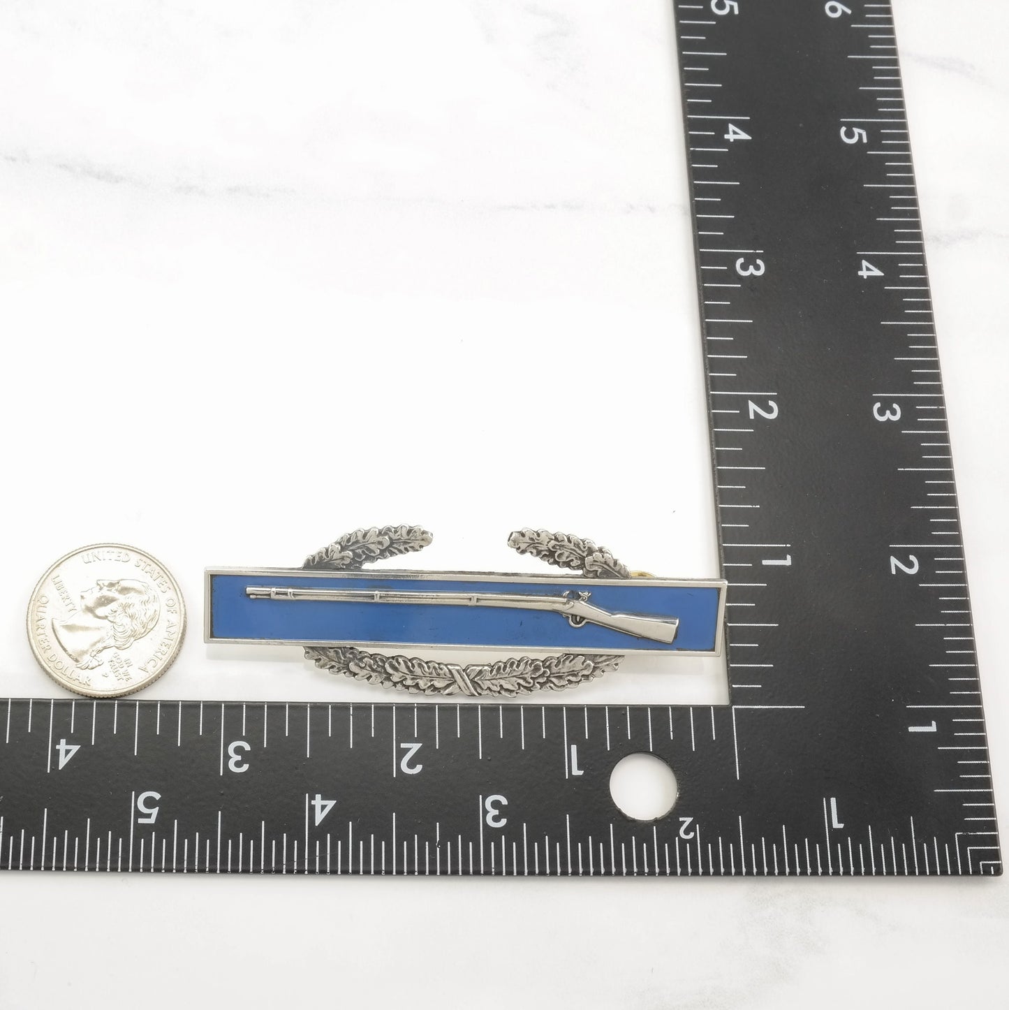 Blue Silver Brooch Wwii Infantryman US Army Badge Sterling B1630