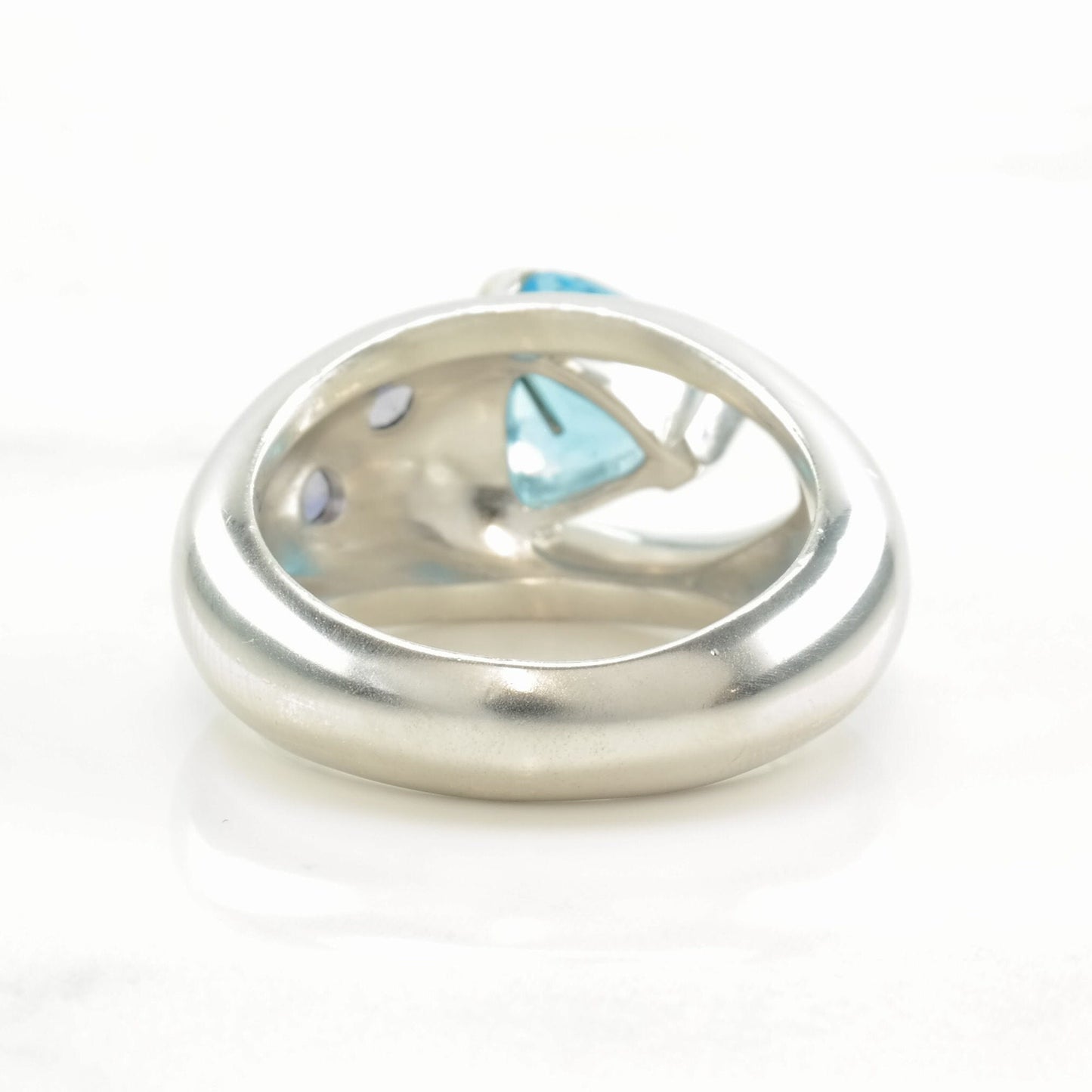 Sterling Silver Ring Topaz Tanzanite 18K Gold Accent Sz8 R4280