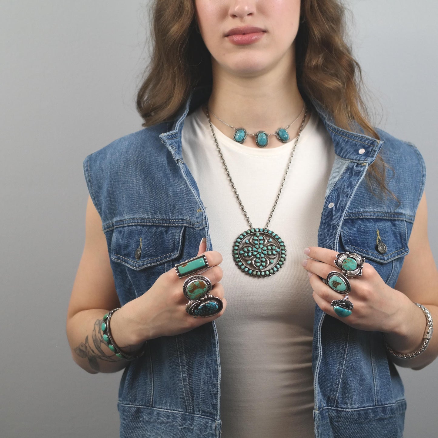 Archeological Revival Scarab Sterling Silver Necklace N2427
