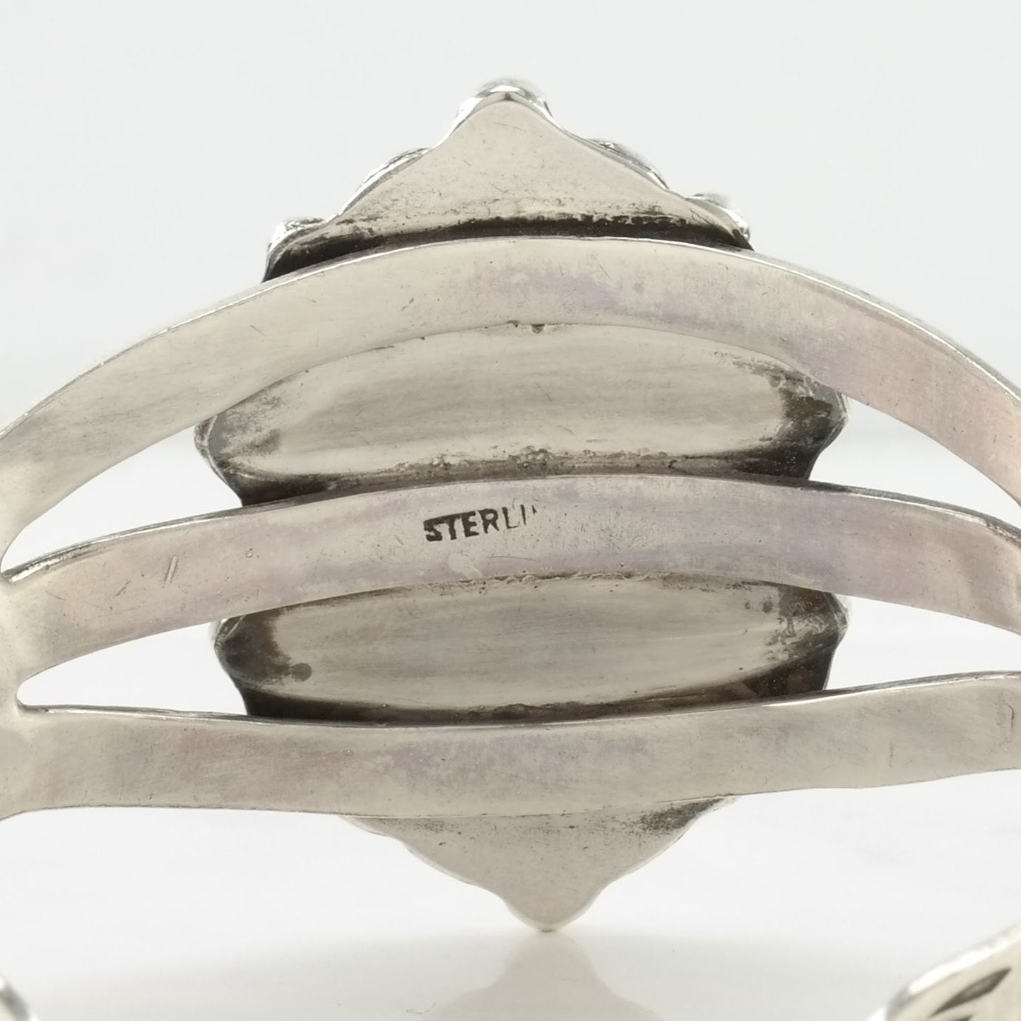 Southwest Sterling Silver Cuff Bracelet Blue Turquoise Stamped