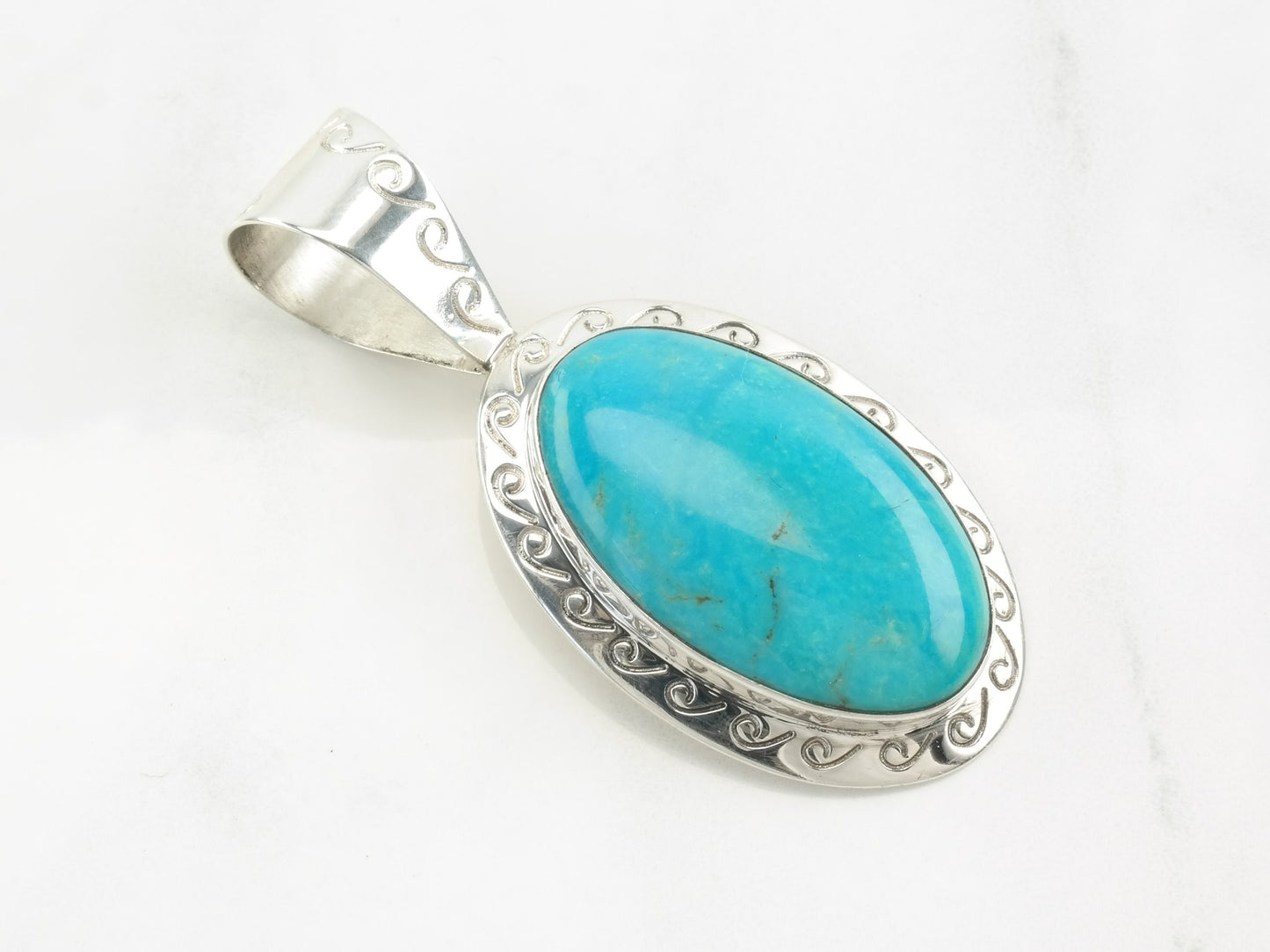 Vintage DTR Turquoise Sterling Silver Pendant