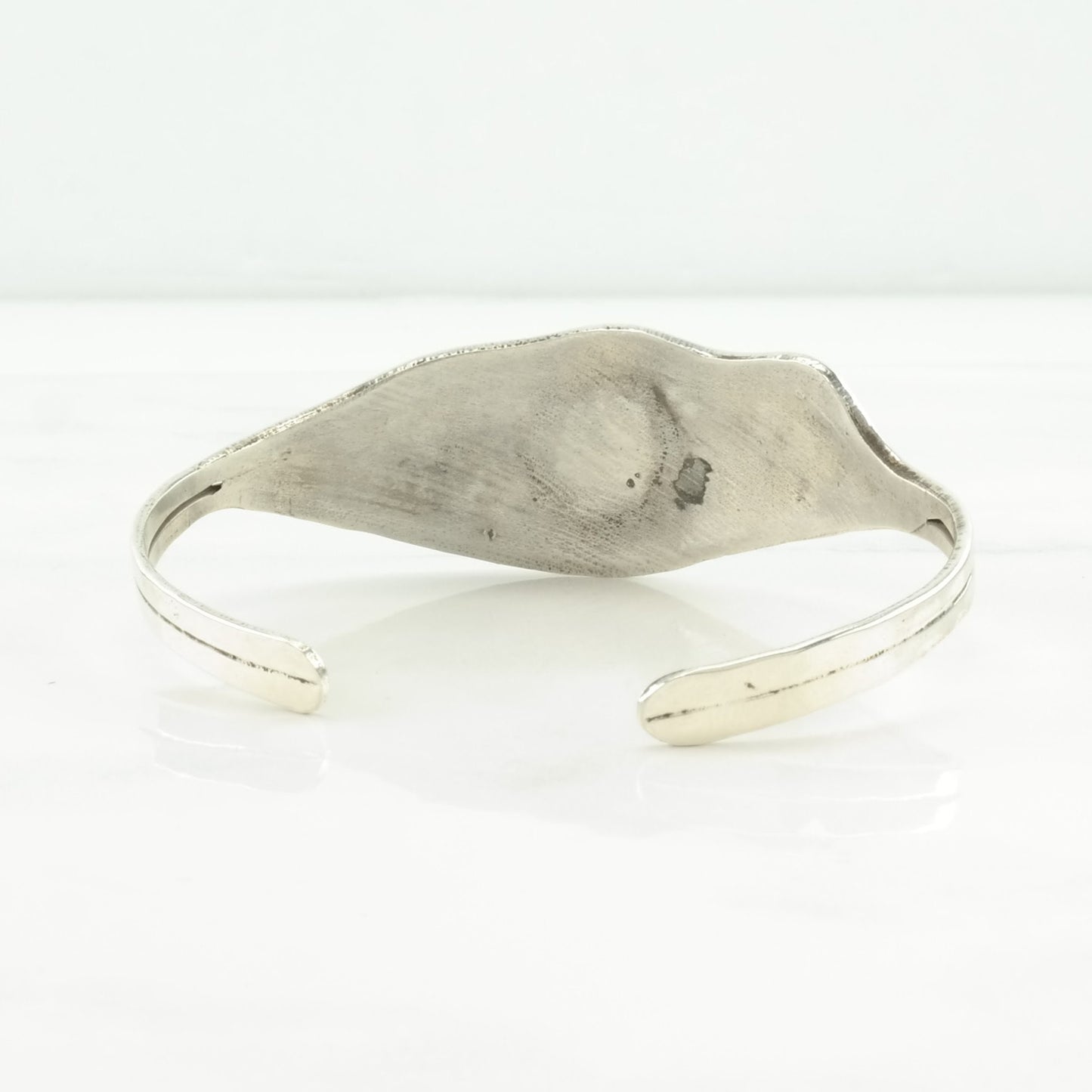 Vintage Sterling Silver Cuff Bracelet Purple Black Opal Triplet