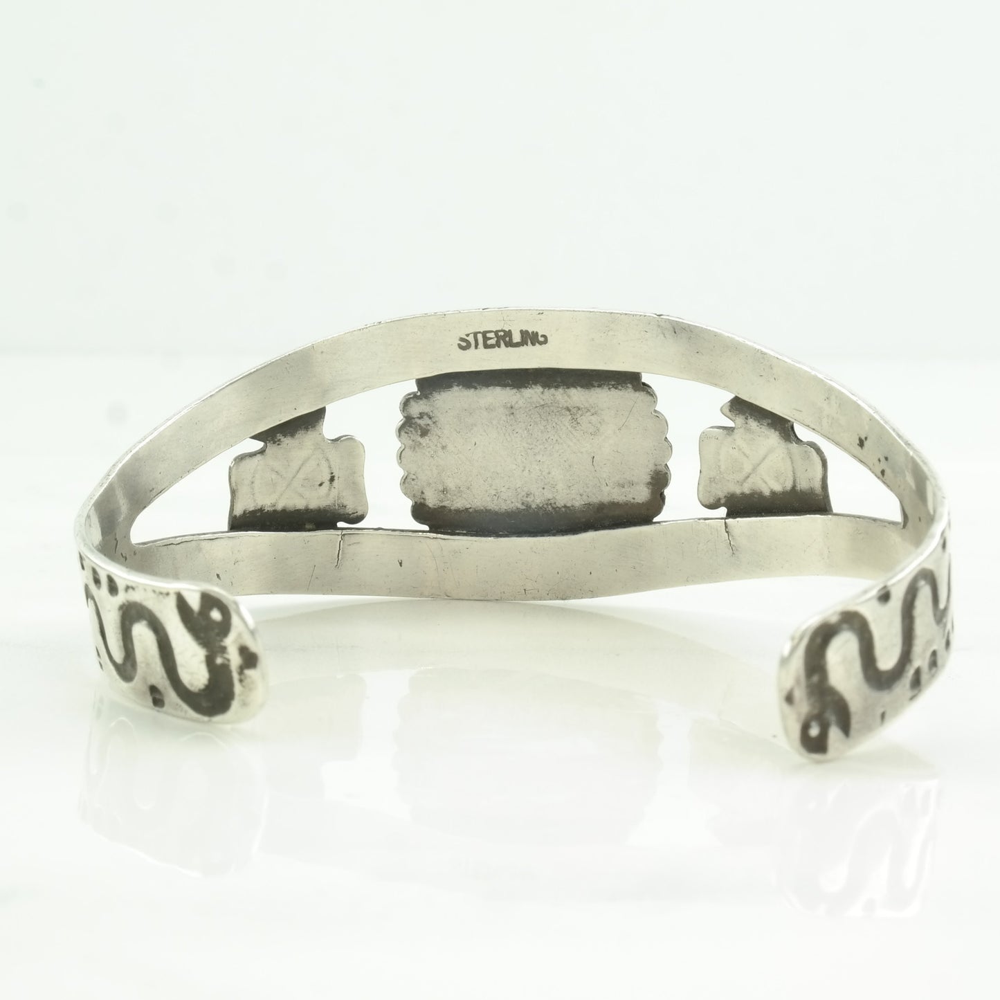 Fred Harvey Era Sterling Silver Cuff Bracelet | Turquoise Bird | Native American Jewelry