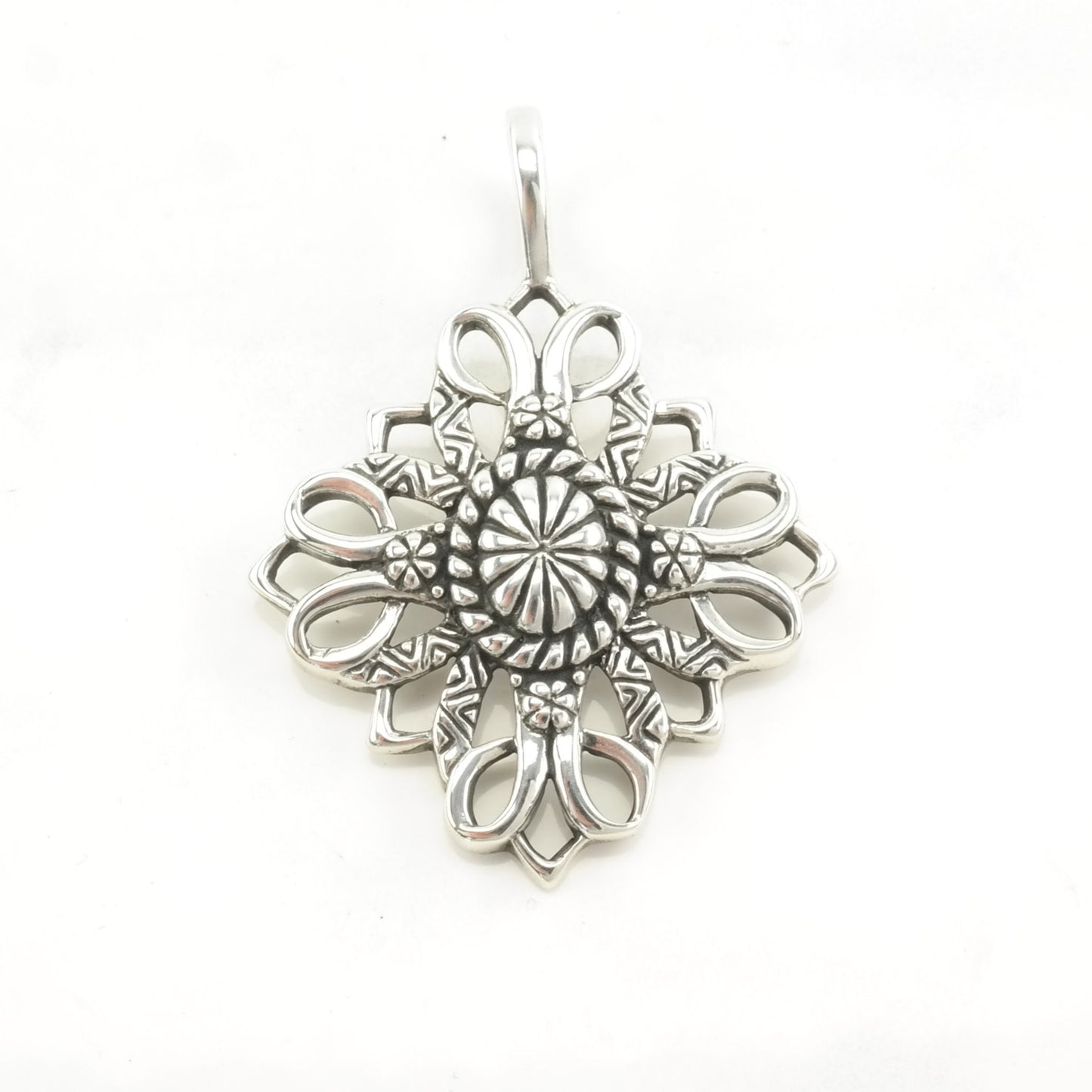 Vintage Carolyn Pollack Flower Sterling Silver Pendant