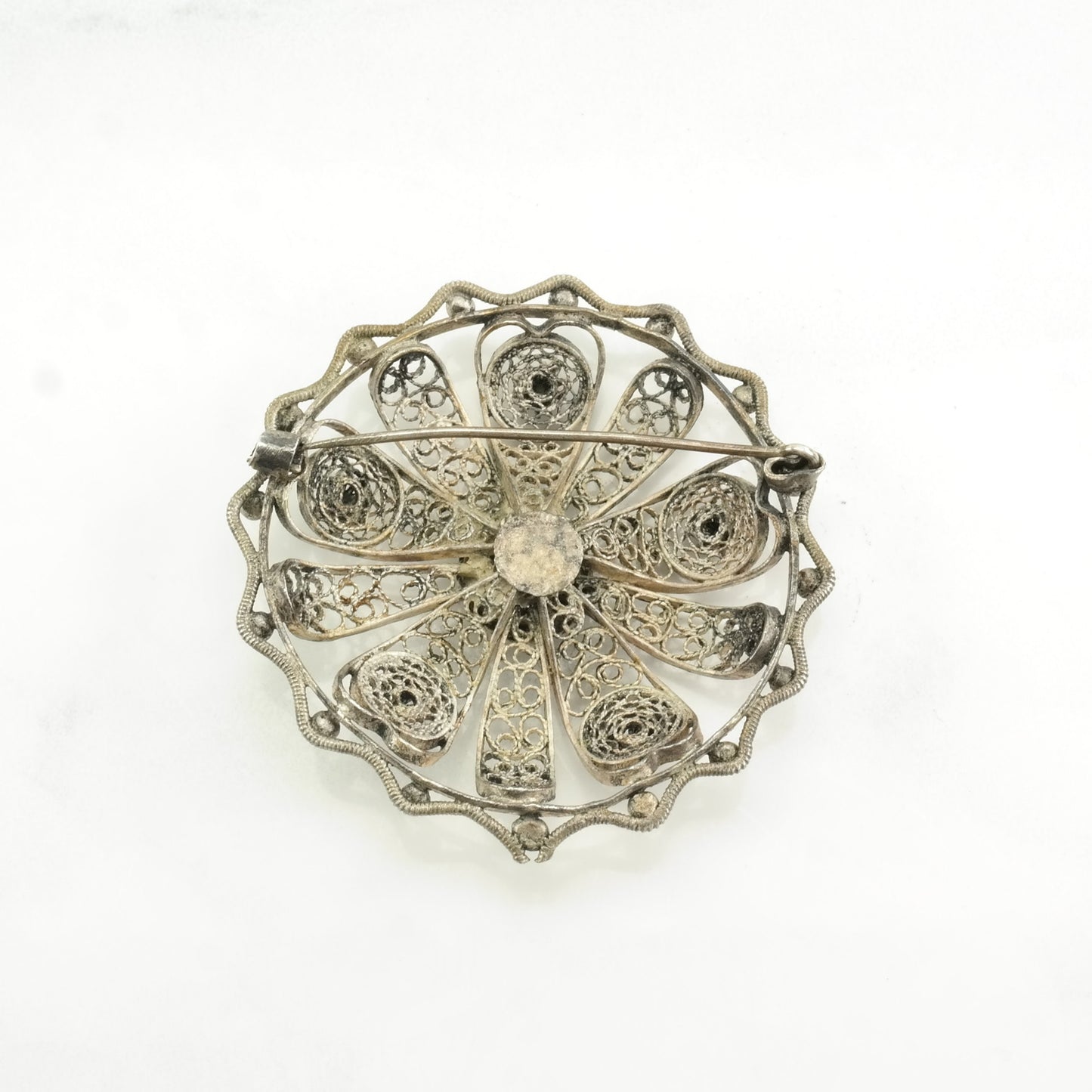 Choice: Sterling Silver Brooch Duck, Filigree Red Coral B1837