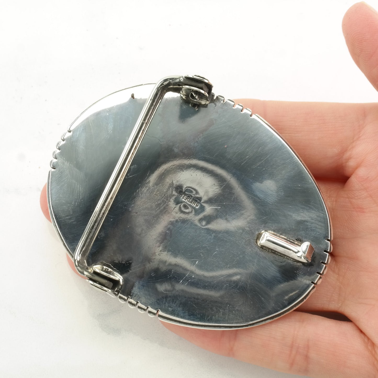 Native American Turquoise Sterling Silver Belt Buckle