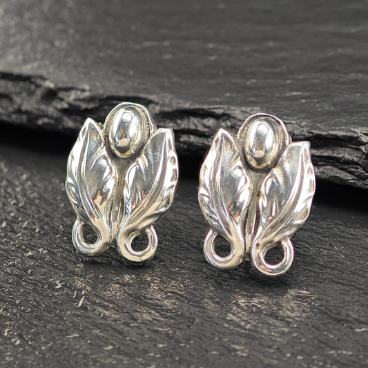 Vintage Sterling Silver Screw Back Earrings Coro Jensen Style Norseland