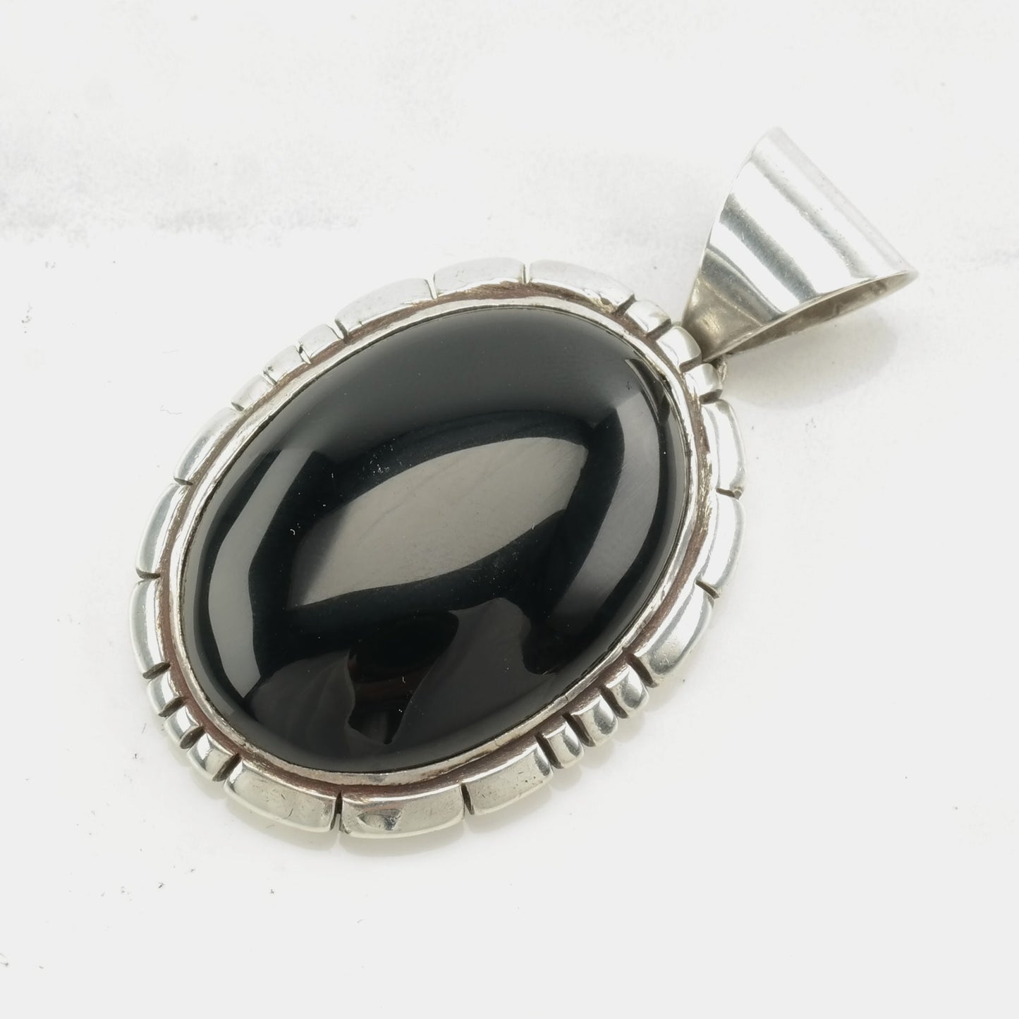 Choice of Vintage Native American Onyx Oval Sterling Silver Pendant