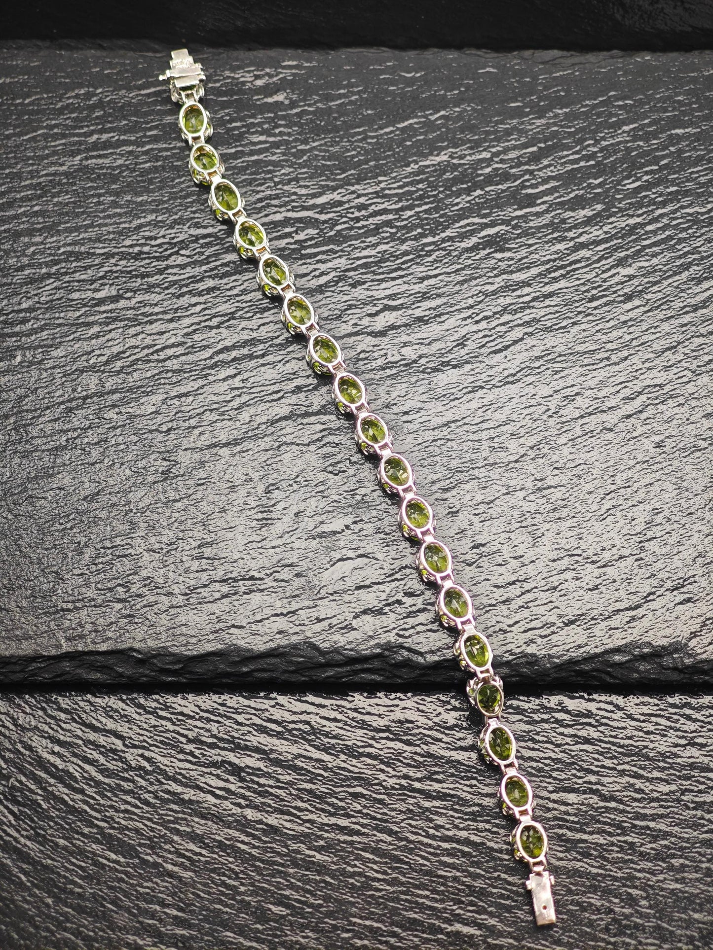 Vintage Natural Peridot Bracelet Sterling Silver