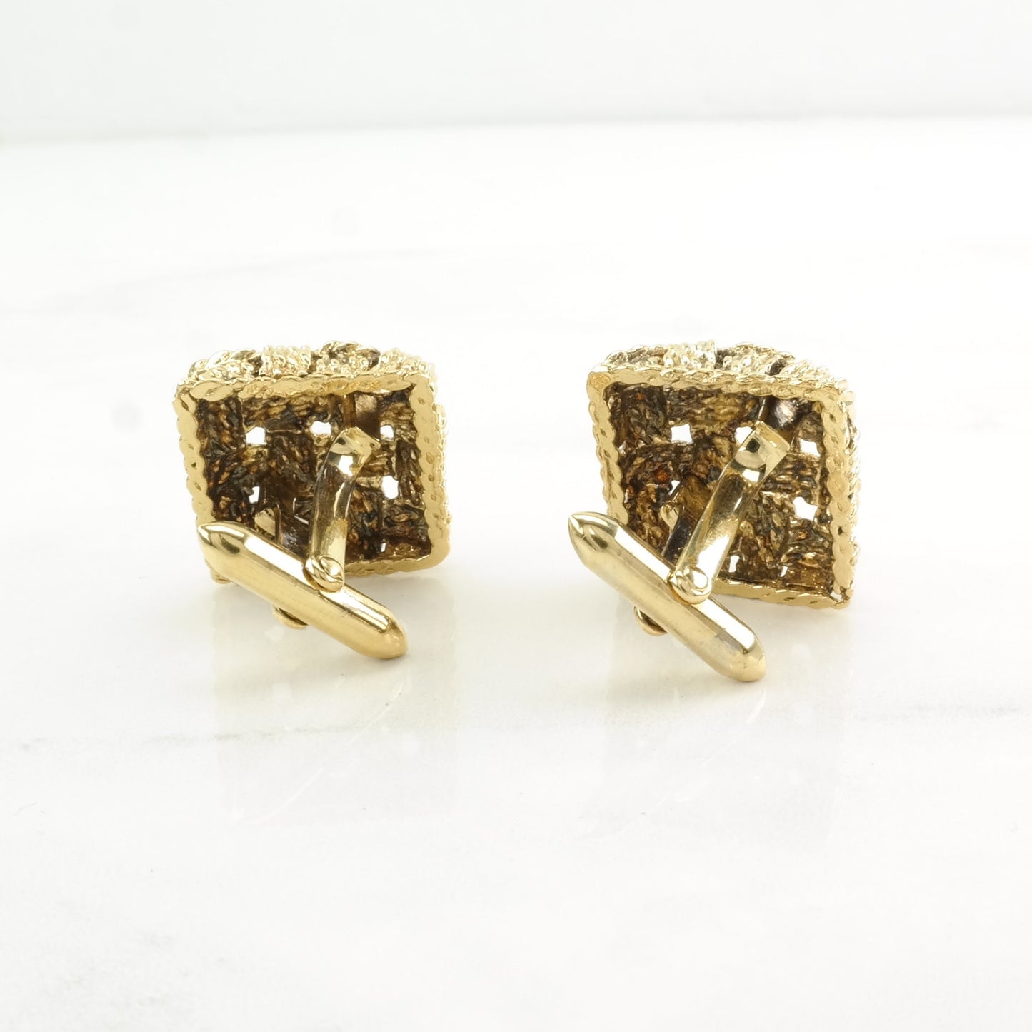 Dolan Bullock Sterling Silver & Gold Overlay Cufflinks, Basket Weave MISC0188