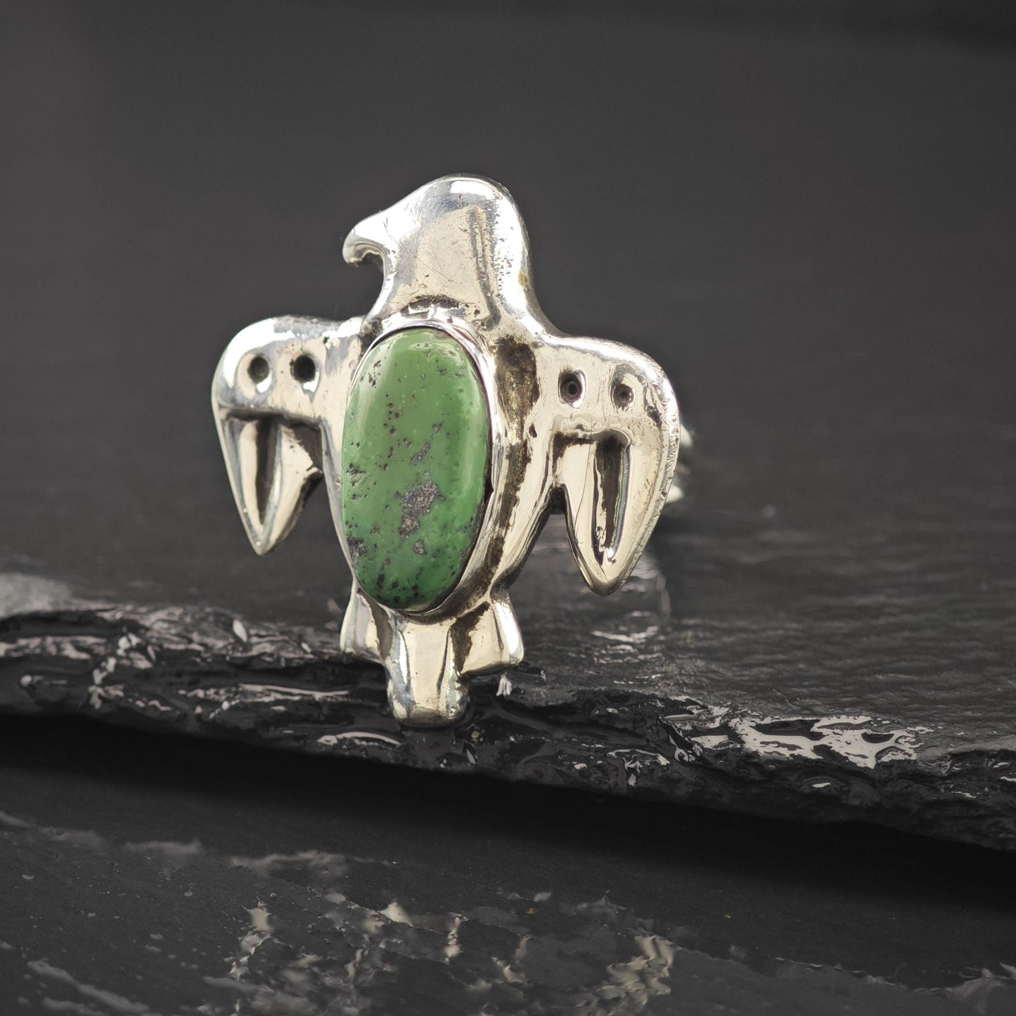 SW Thunderbird Turquoise Ring Sterling Silver