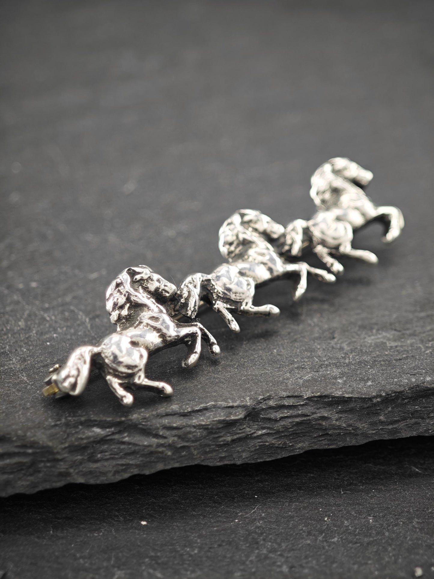 Cini, Horses Sterling Silver Brooch