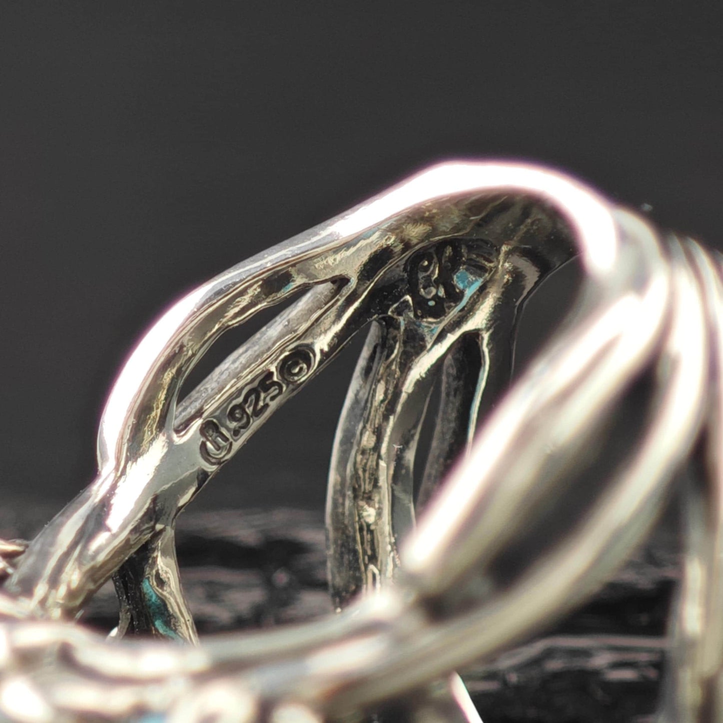 Carolyn Pollack Block Turquoise Ring Sterling Silver