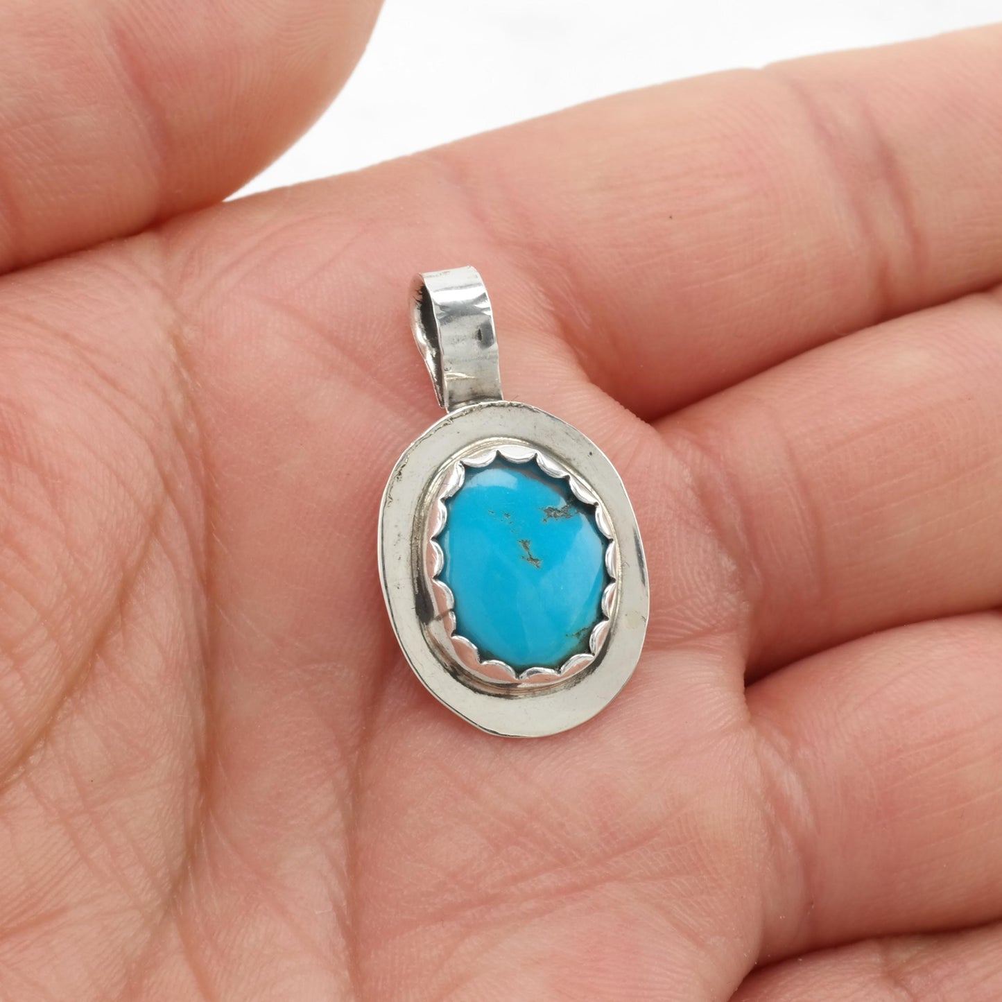 Vintage Southwest Turquoise Sterling Silver Pendant