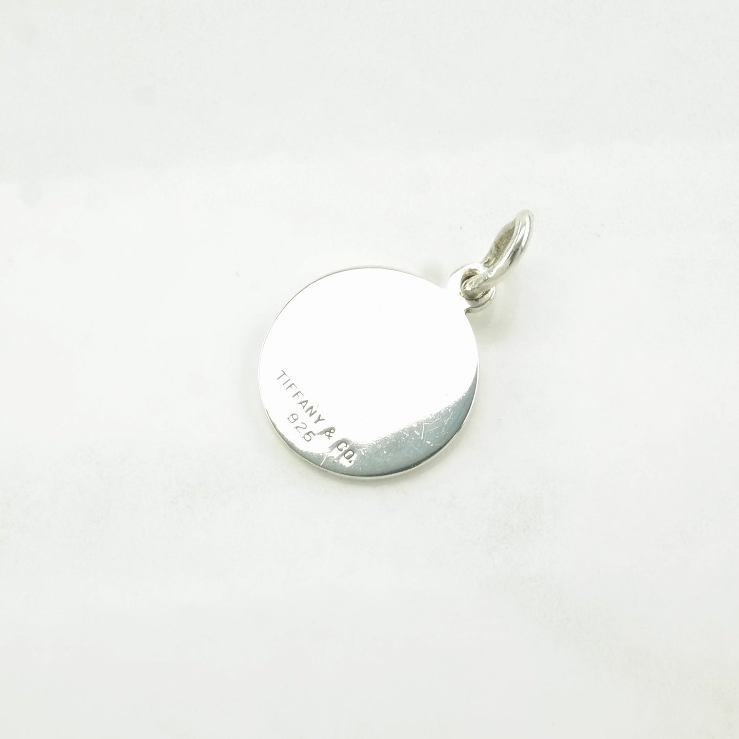 Choice Vintage Tiffany & Co Circle Tag Blank Sterling Silver Pendant
