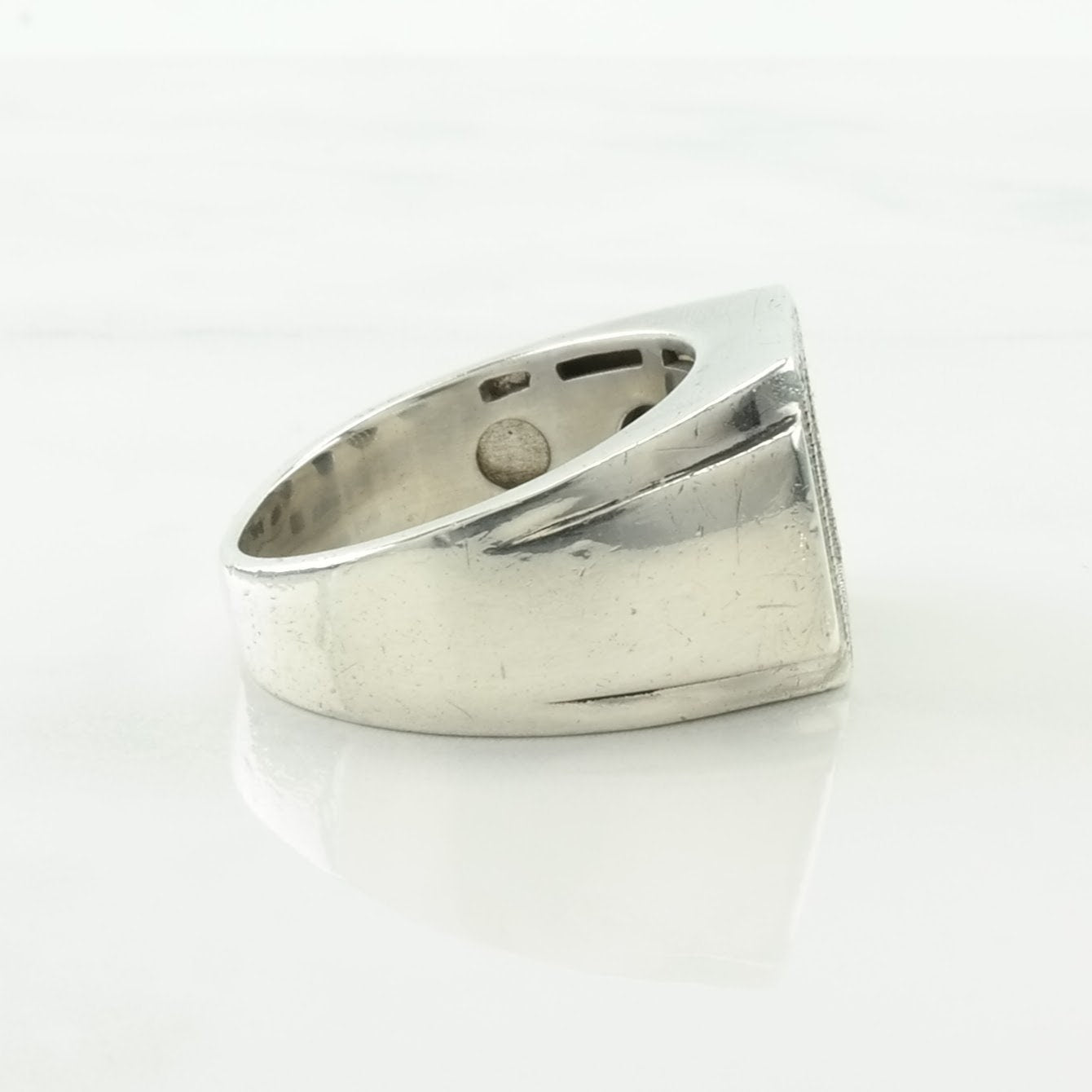 Vintage Sterling Silver Ring CZ Pave, Wide Band Size 10