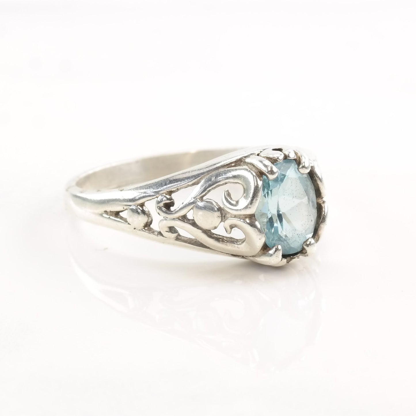 Vintage Kabana Silver Ring Topaz Size 7