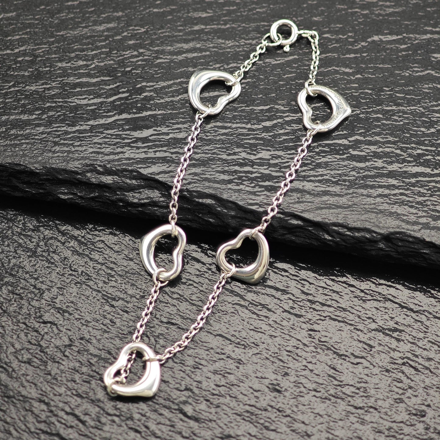 Tiffany Open Heart Bracelet Link Sterling Silver Elsa Peretti