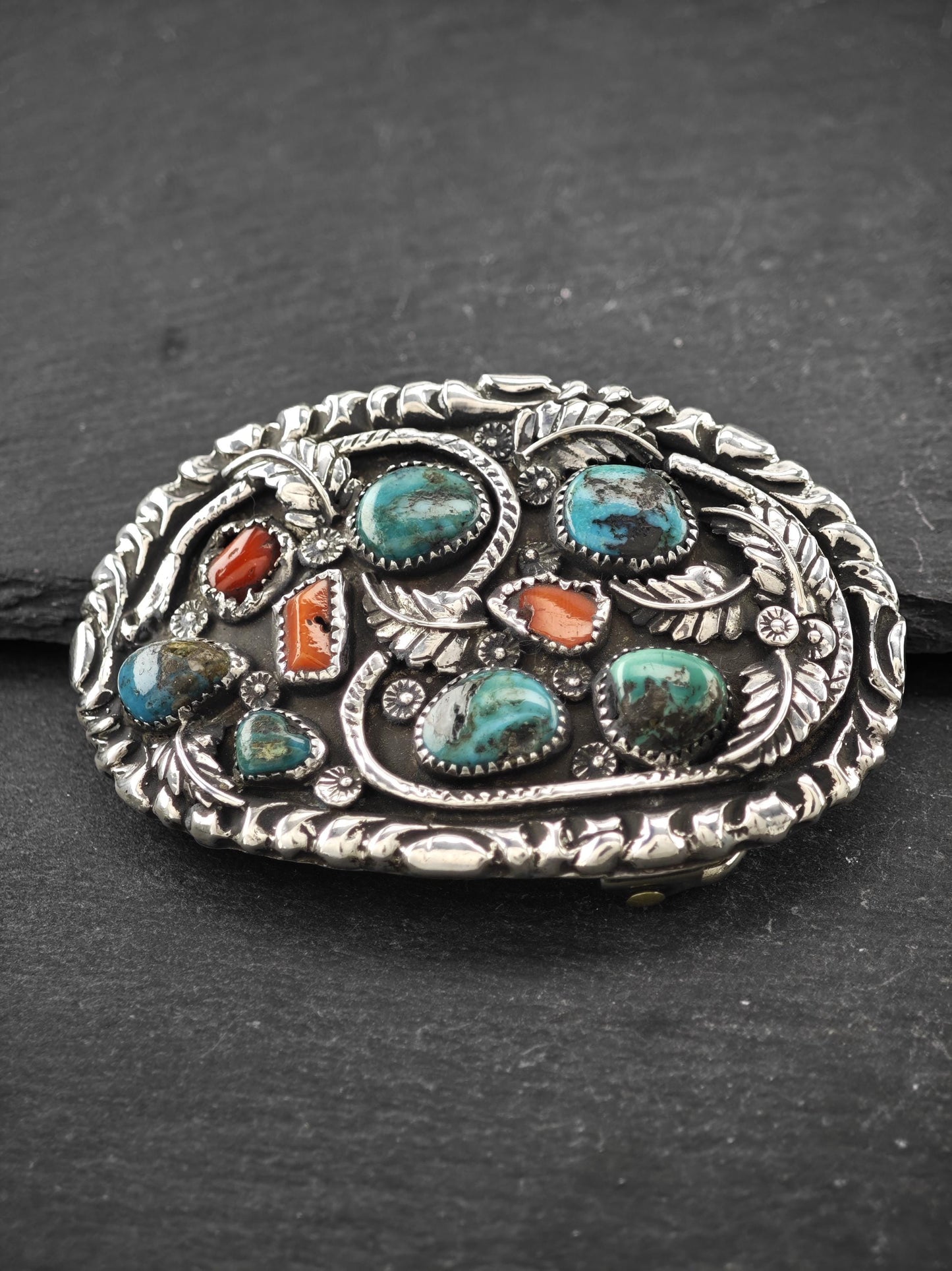 Attr Dan Simplicio Zuni, Native American Belt Buckle Sterling Silver