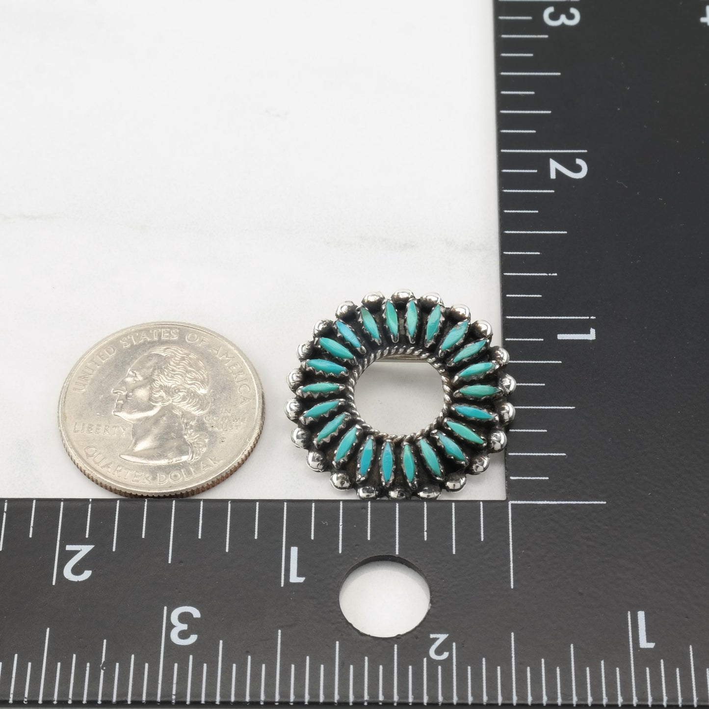 Choice Native American Turquoise MOP Floral Sunface, Turquoise Floral Cluster Sterling Silver Brooch Pendant B2006
