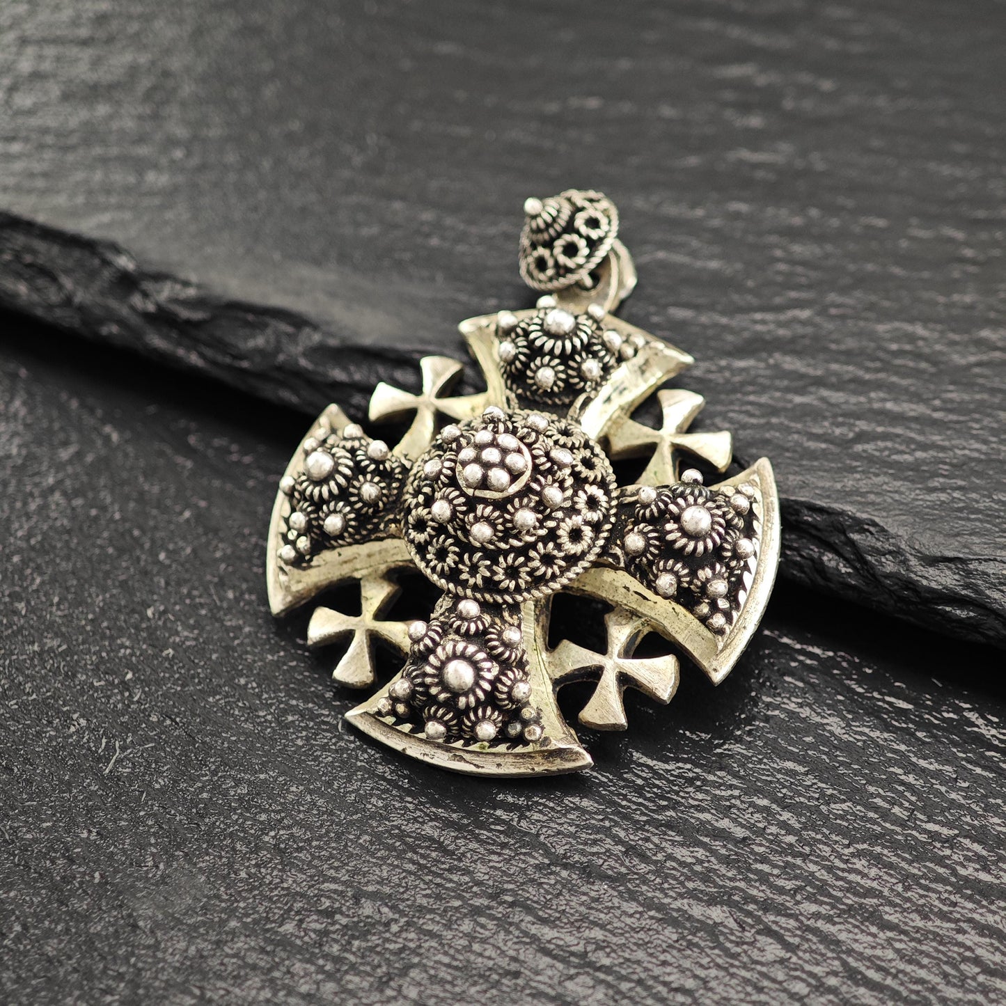 Vintage Jordan Jerusalem, Cross Pendant Sterling Silver