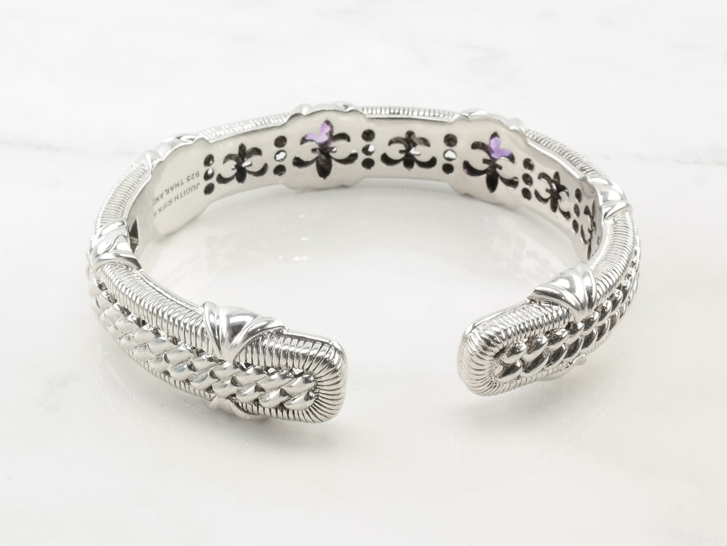 Judith Ripka Sterling Silver Cuff Bracelet Amethyst