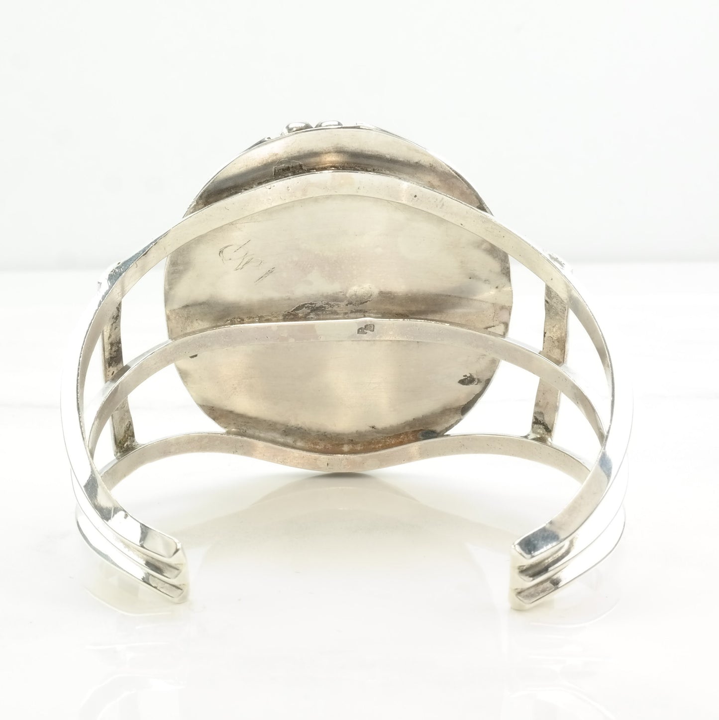 Sterling Silver Cuff Bracelet, Kachina Inlay, Mother of Pearl, Turquoise, Coral, Onyx, BR2134