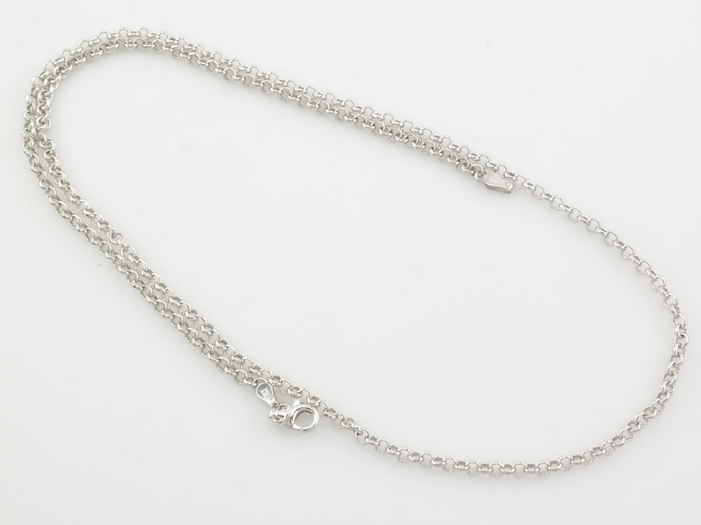 Vintage Minimalist Sterling Silver 3mm 22" Rolo Necklace