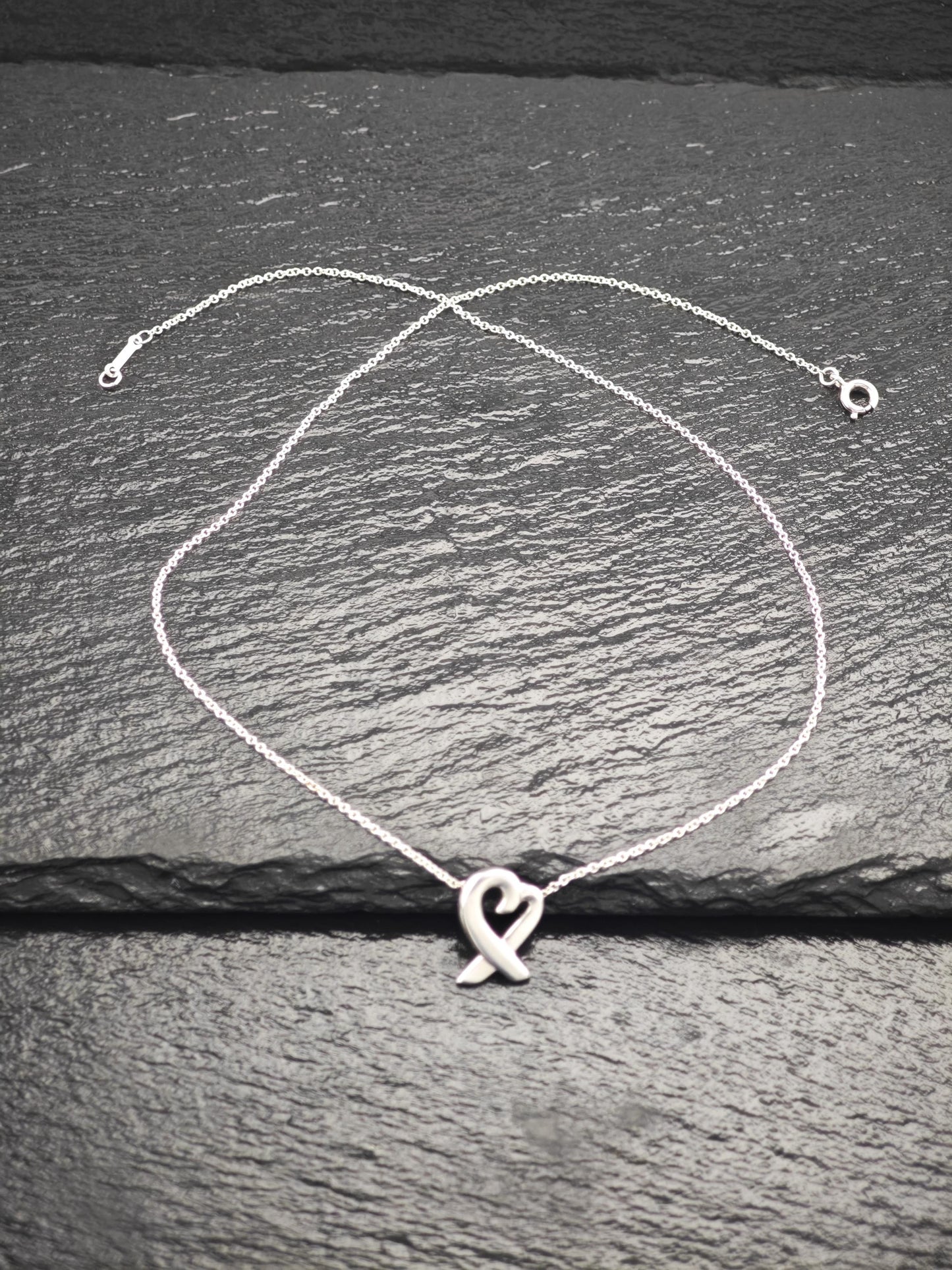 Vintage Tiffany, Heart Necklace Sterling Silver