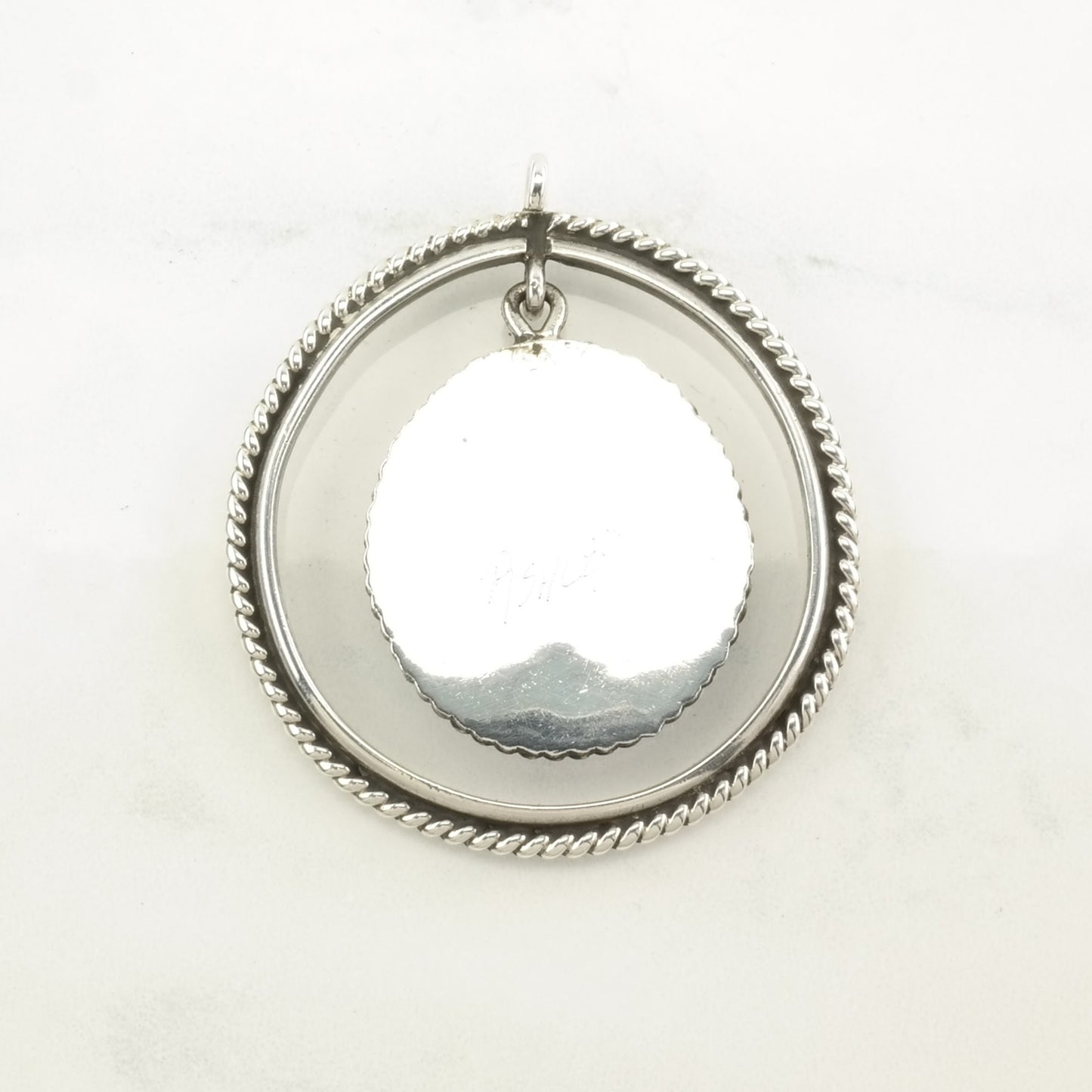 Vintage Native American Turquoise Dangling Sterling Silver Pendant