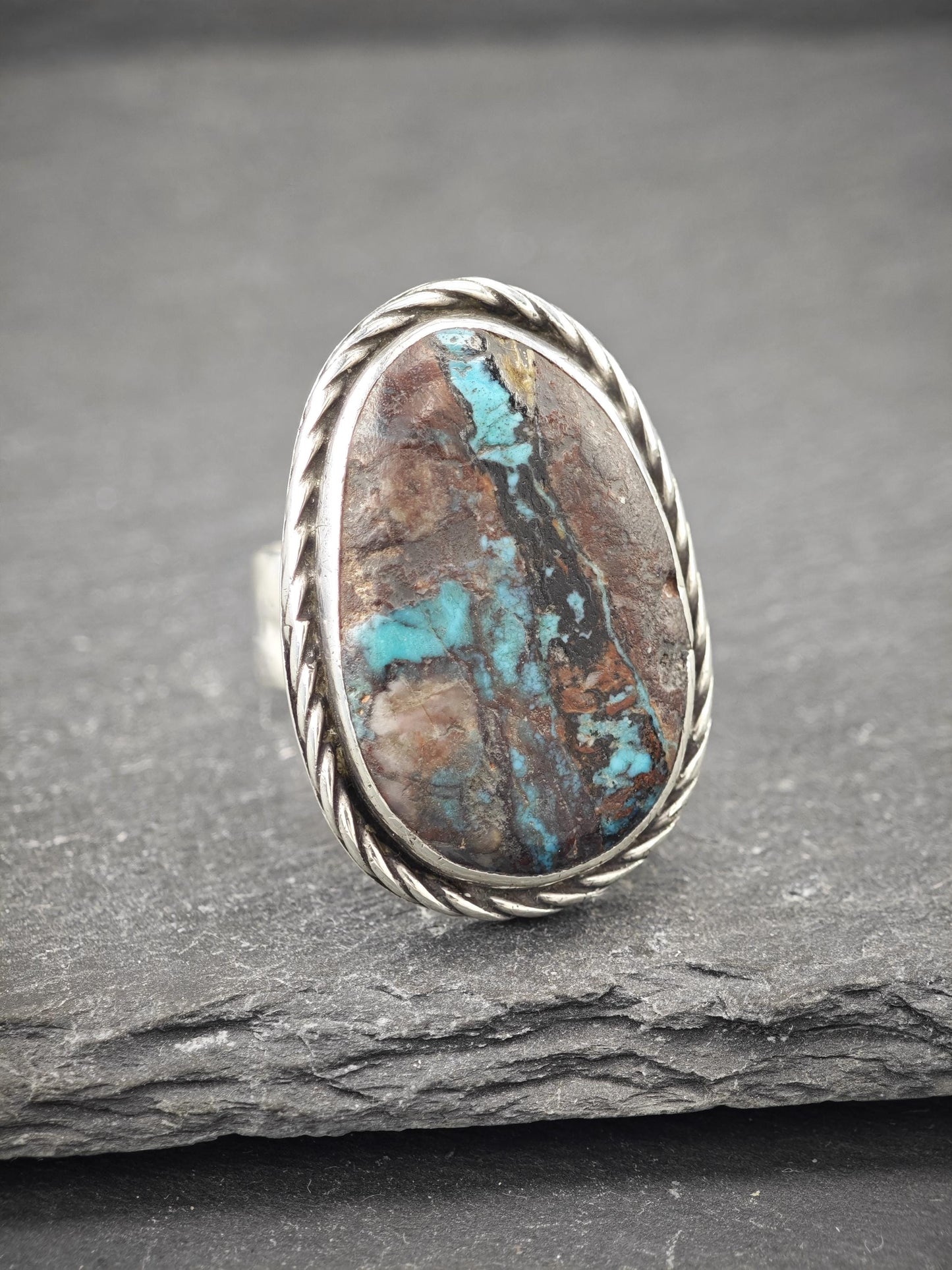 Vintage Southwest Turquoise Ring Sterling Silver
