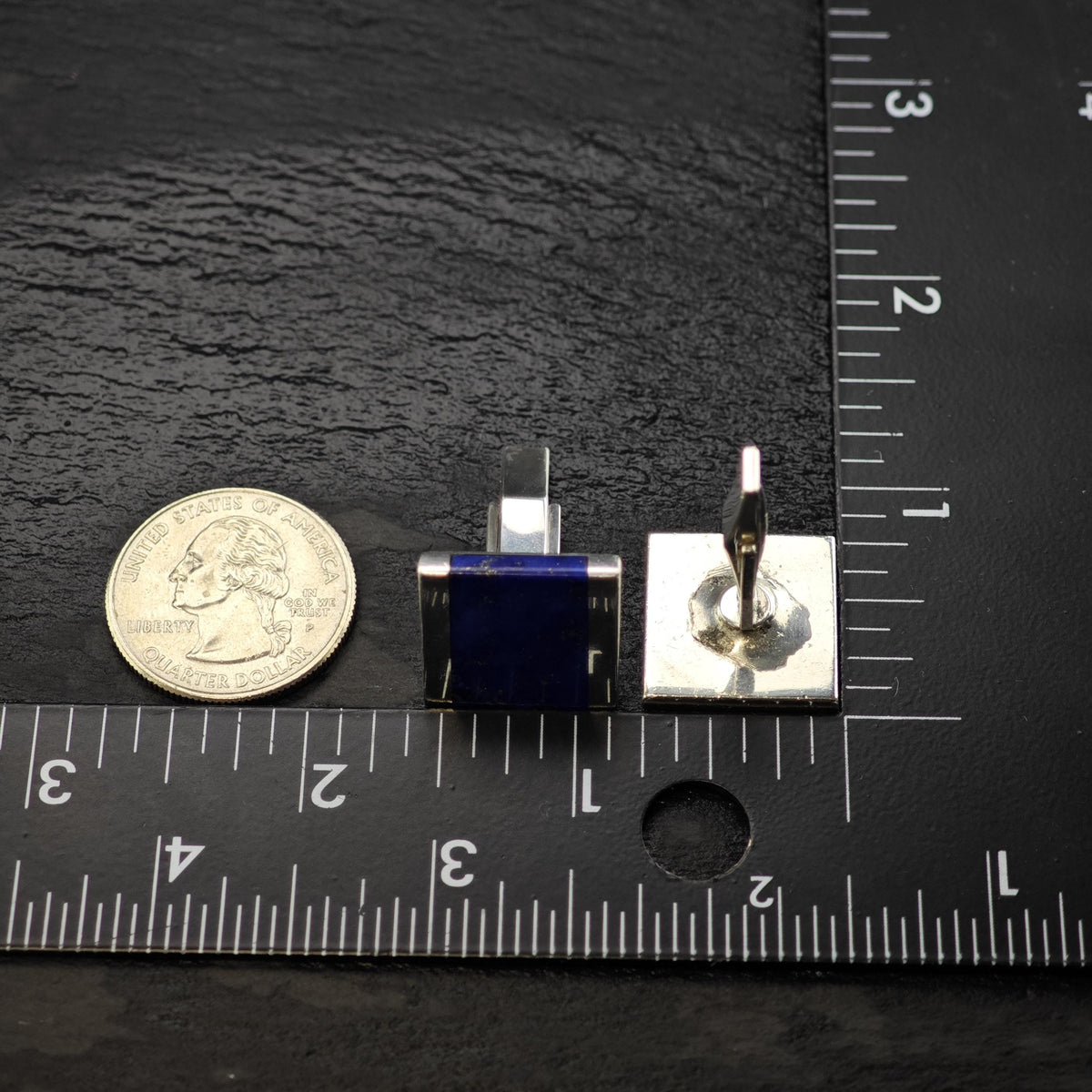 Square Lapis Lazuli Sterling Silver Cufflinks MISC0430