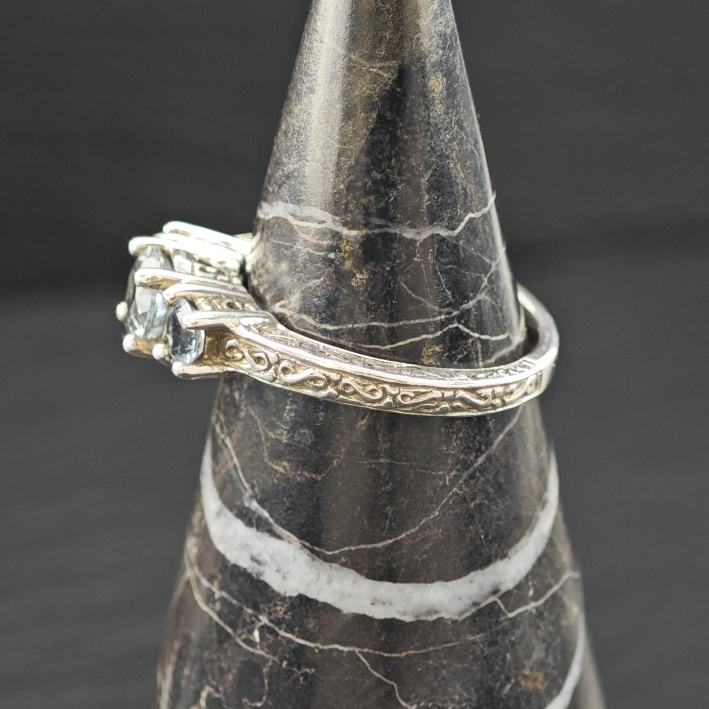 Zircon Statement Ring Sterling Silver Jewelry Size 8