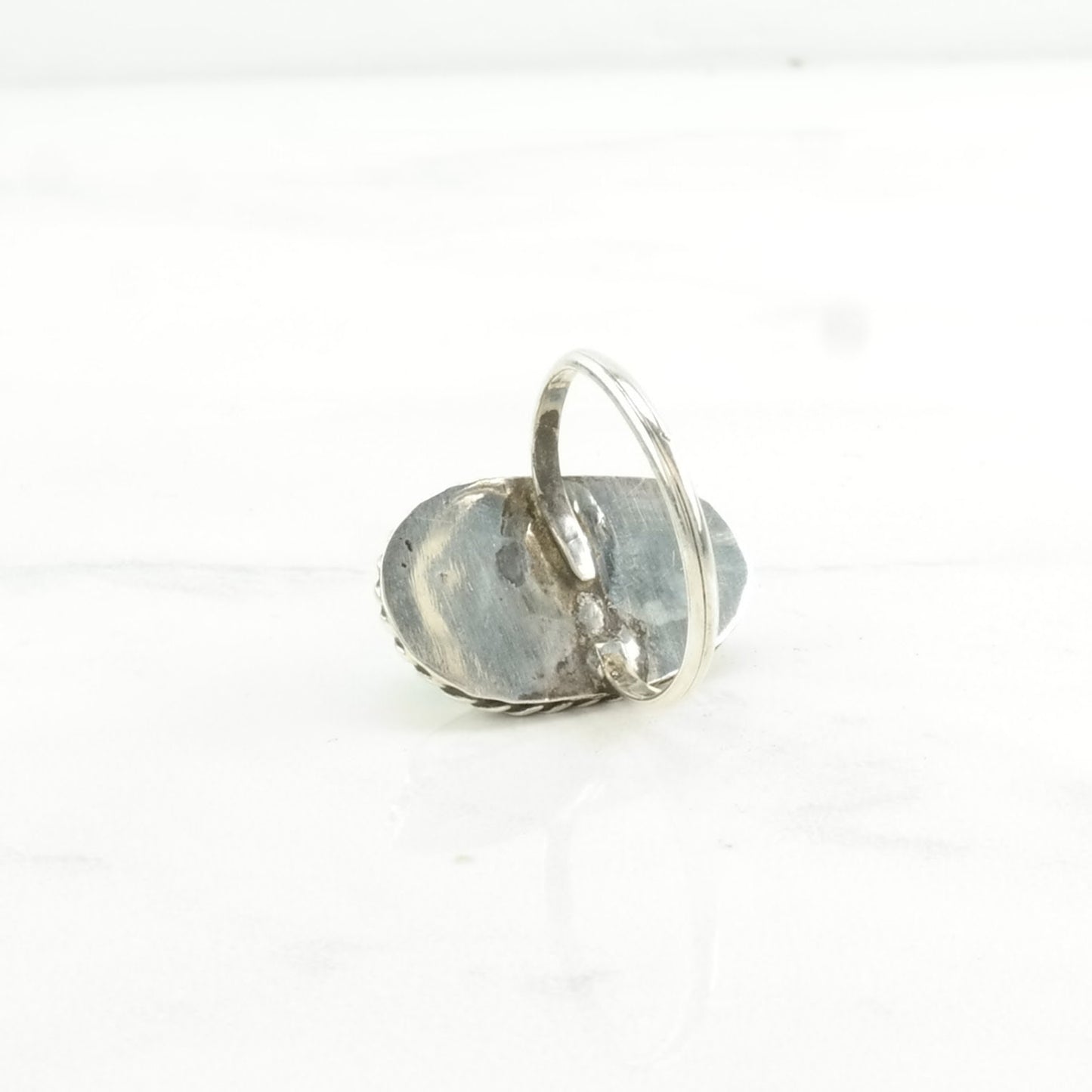 Vintage Sterling Silver Ring Turquoise Light Blue Size 6