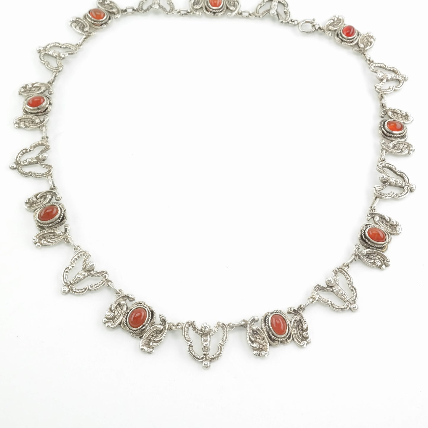 Peruzzi Angel Necklace Sterling Silver Orange/Red Carnelian