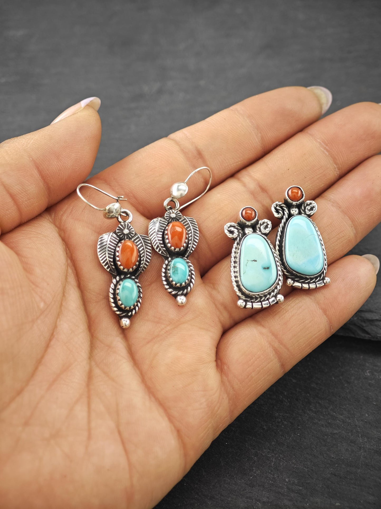 Choice of Native American, Kidney Wire/Stud Earrings Sterling Silver