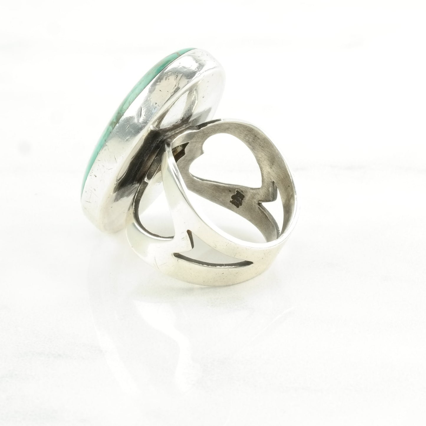Vintage DTR Silver Ring Turquoise Large Sterling Blue Size 7