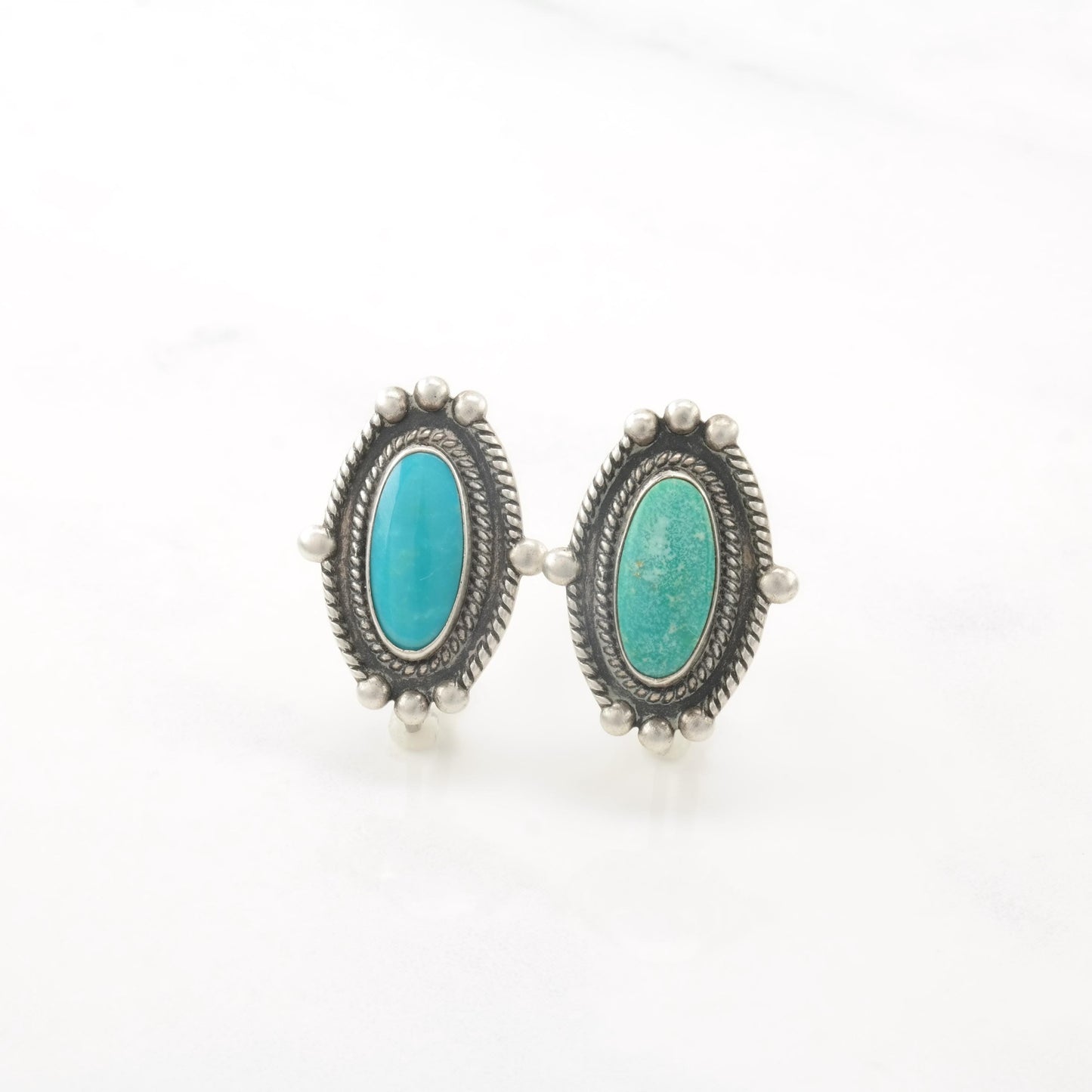 Choice of Vintage Native American Blue Turquoise Antique, Sterling Silver Screw Back Earrings
