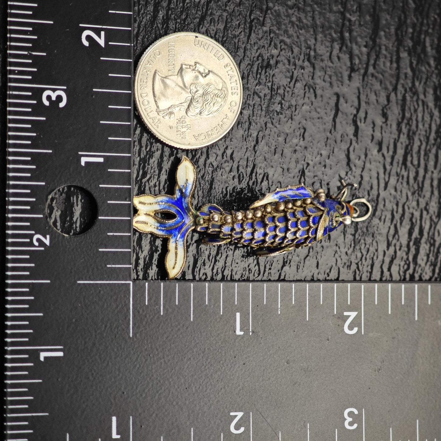 Enamel Koi Fish Pendant Sterling Silver P3039