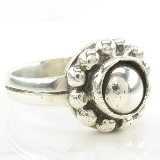 Vintage Kalo Silver Ring Floral Dome Sterling Size 6