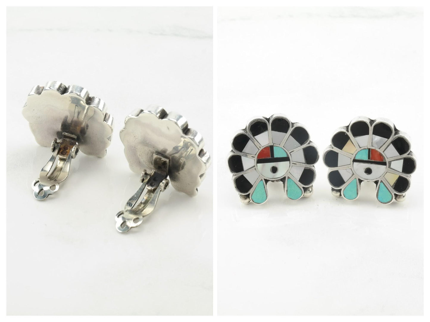 Choice of Vintage Native American Sterling Silver Clip On Earrings