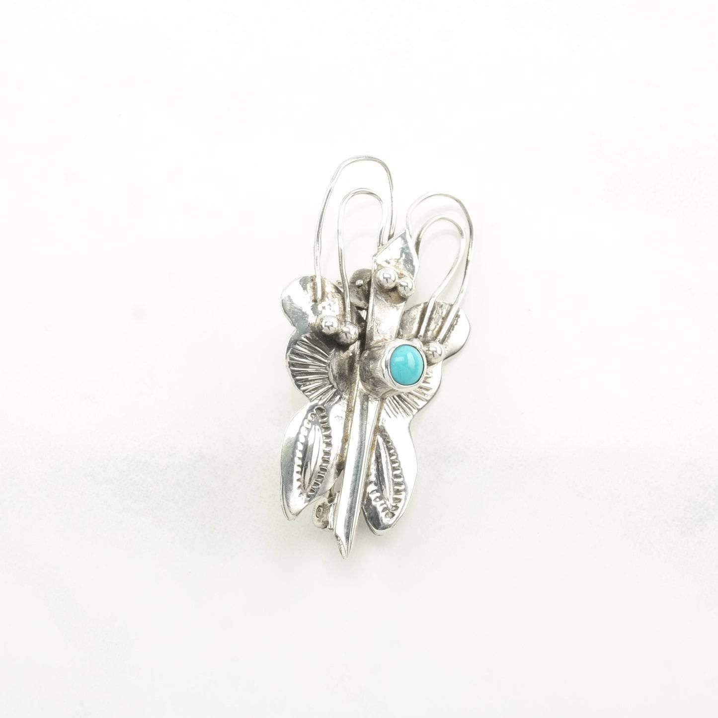Southwest Sterling Silver Brooch Butterfly Turquoise