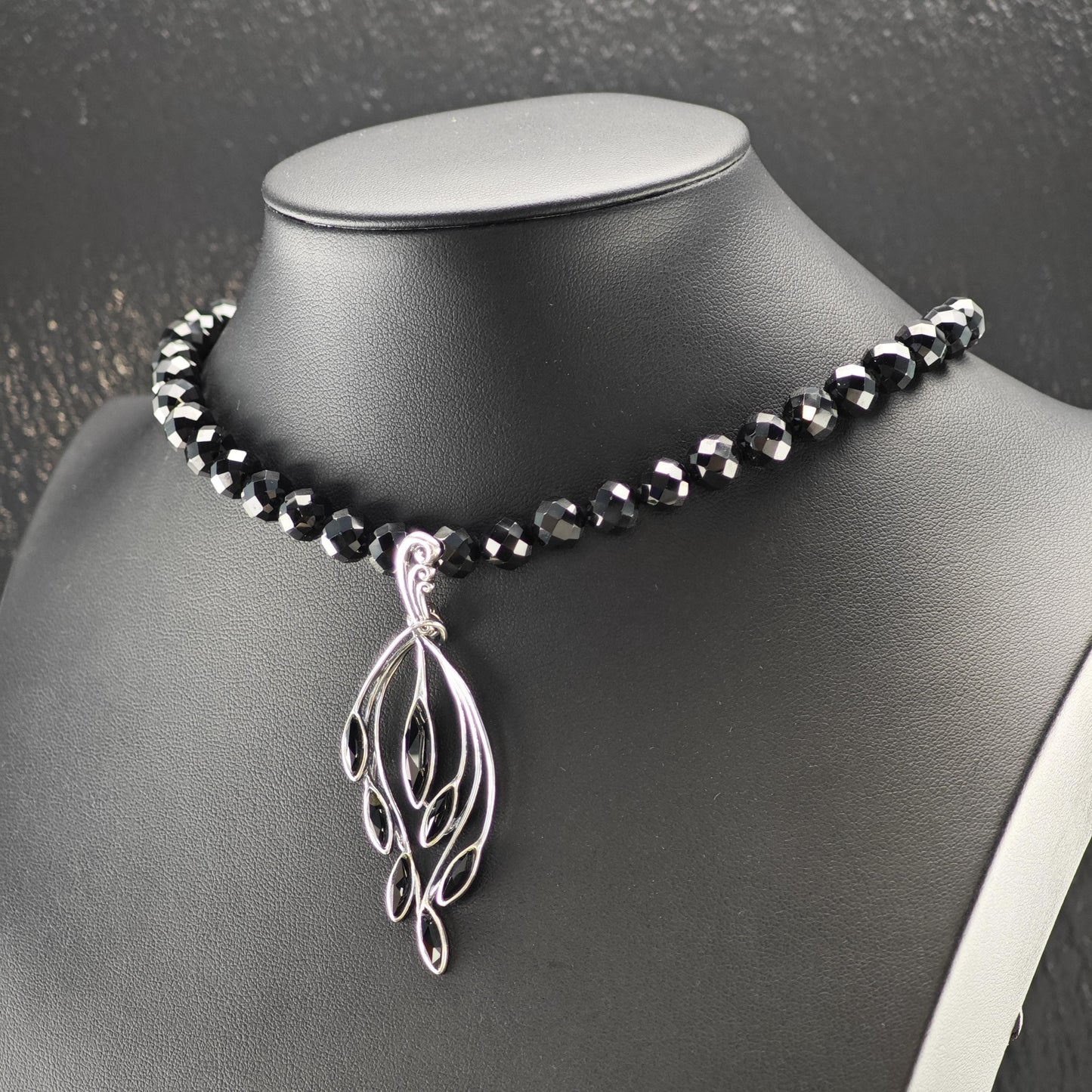 Carolyn Pollack Sterling Silver Black Onyx Beaded Necklace