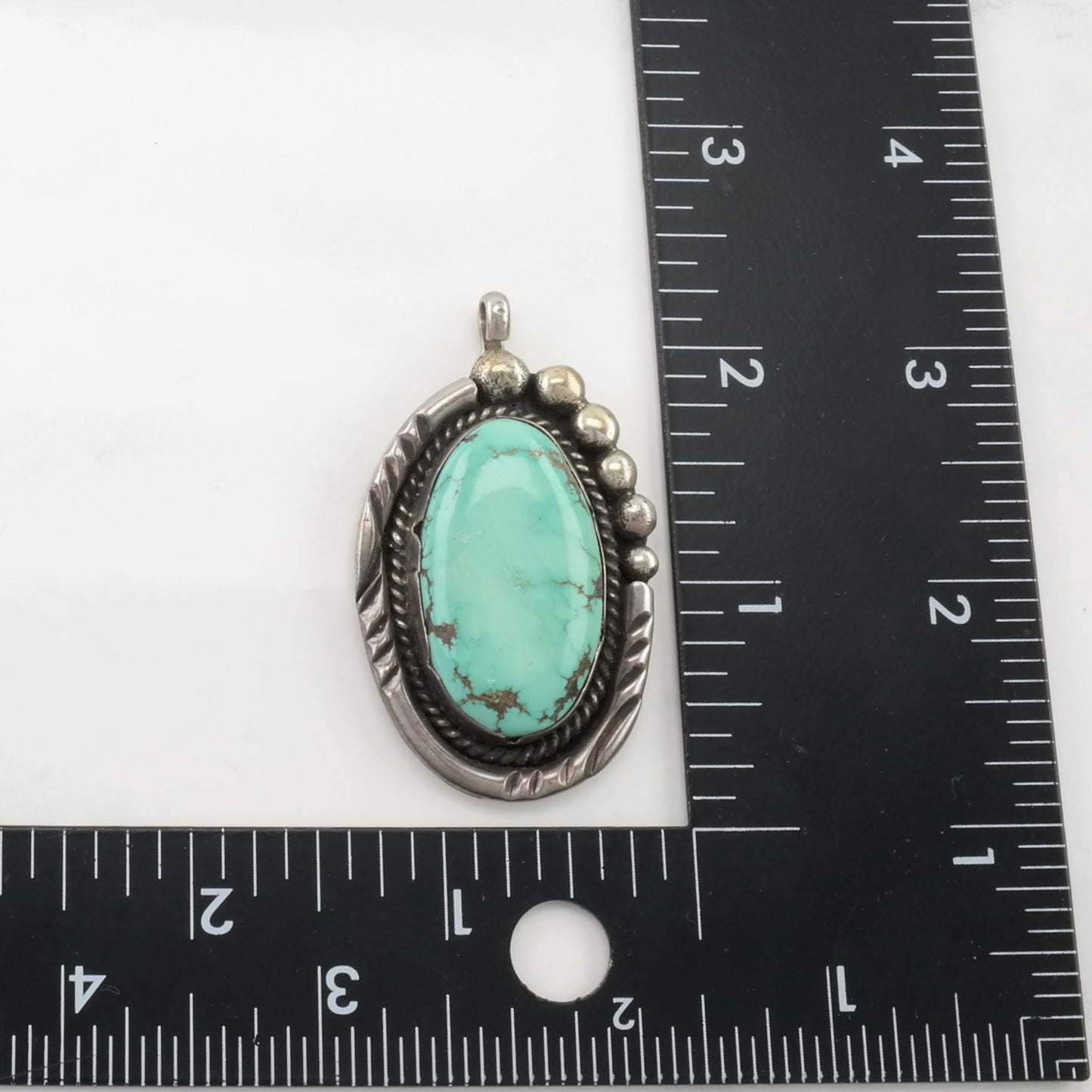 Vintage Native American Turquoise Sterling Silver Pendant